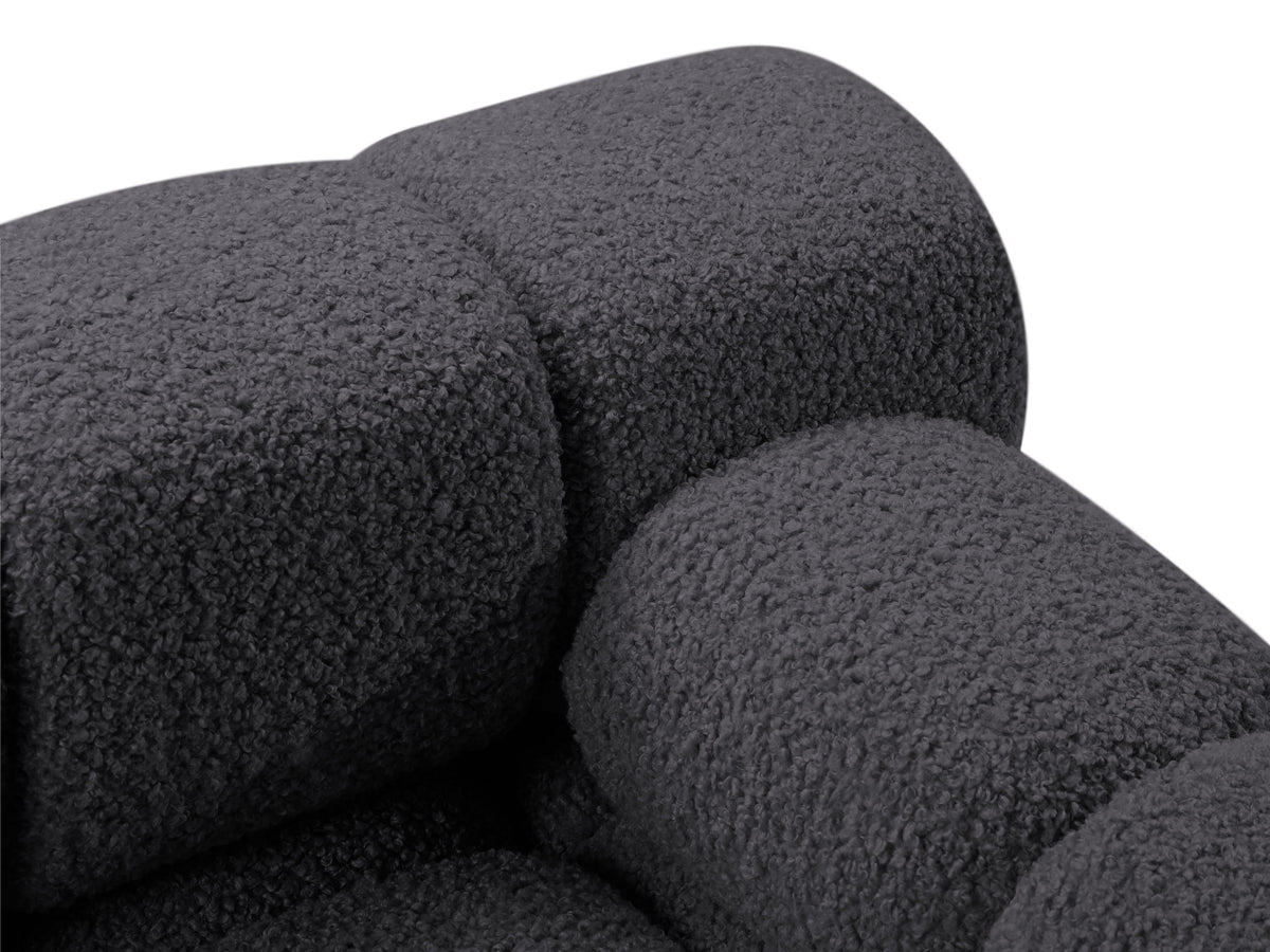 Rechters chaise longue BELLIS in grafiet bouclé