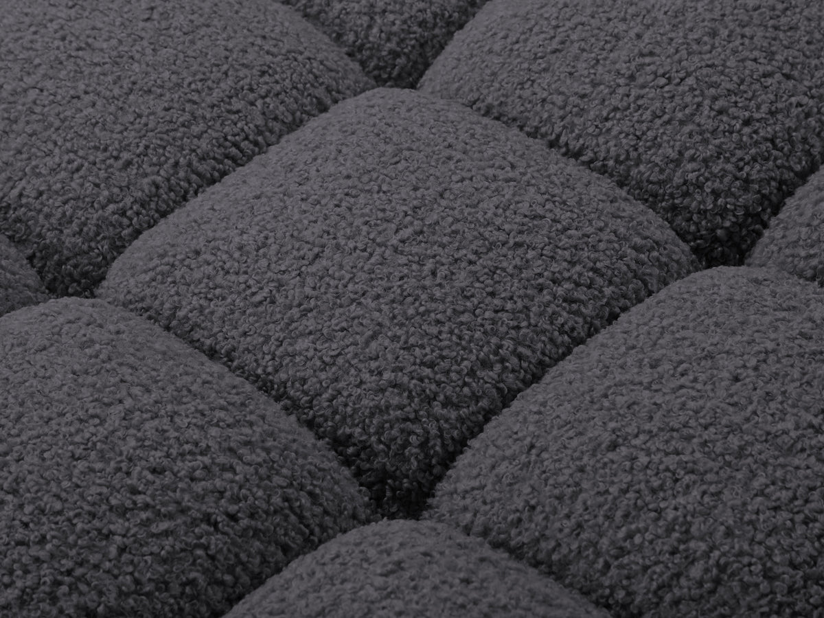 Rechters chaise longue BELLIS in grafiet bouclé