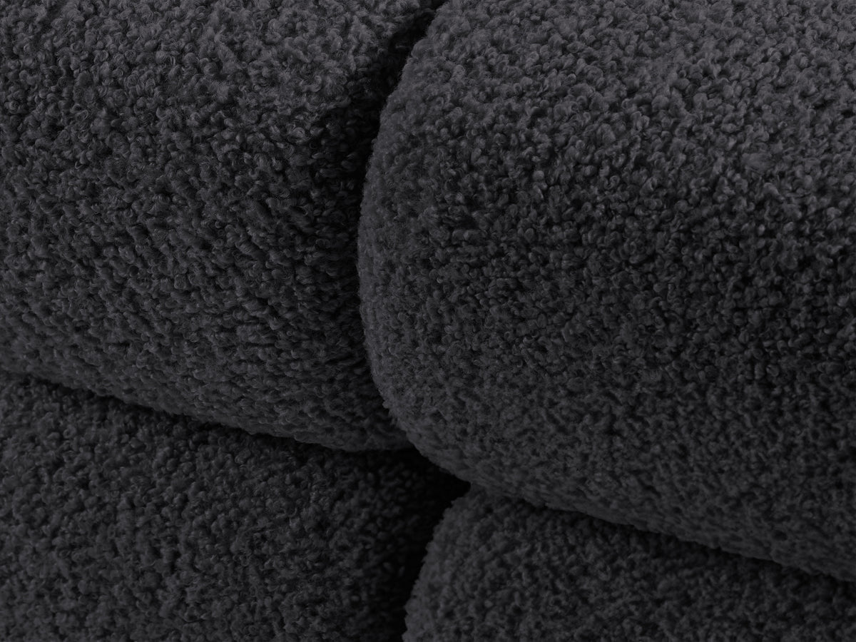Rechters chaise longue BELLIS in grafiet bouclé