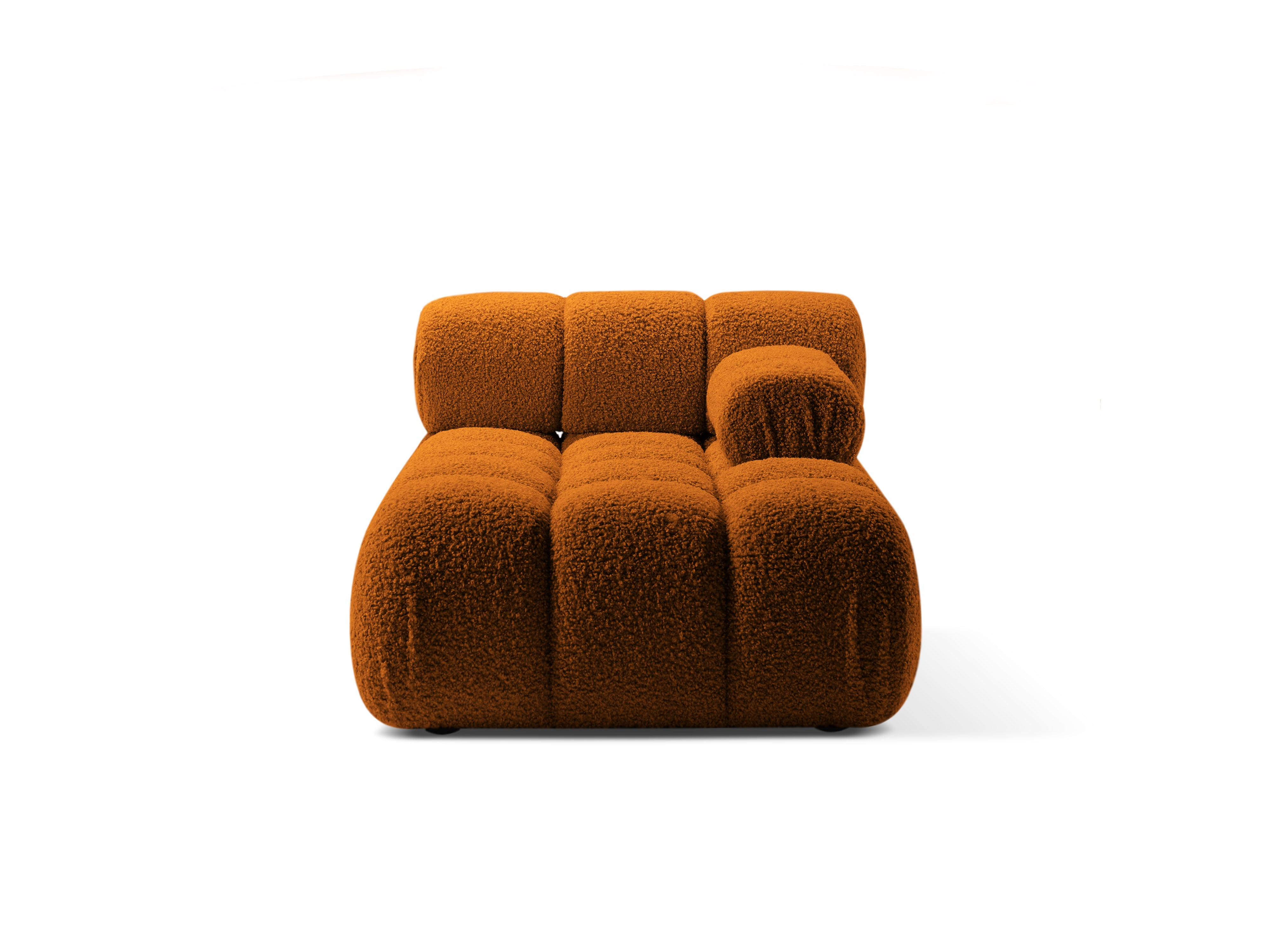 Rechthoekige BELLIS chaise longue in baksteen kleur boucle