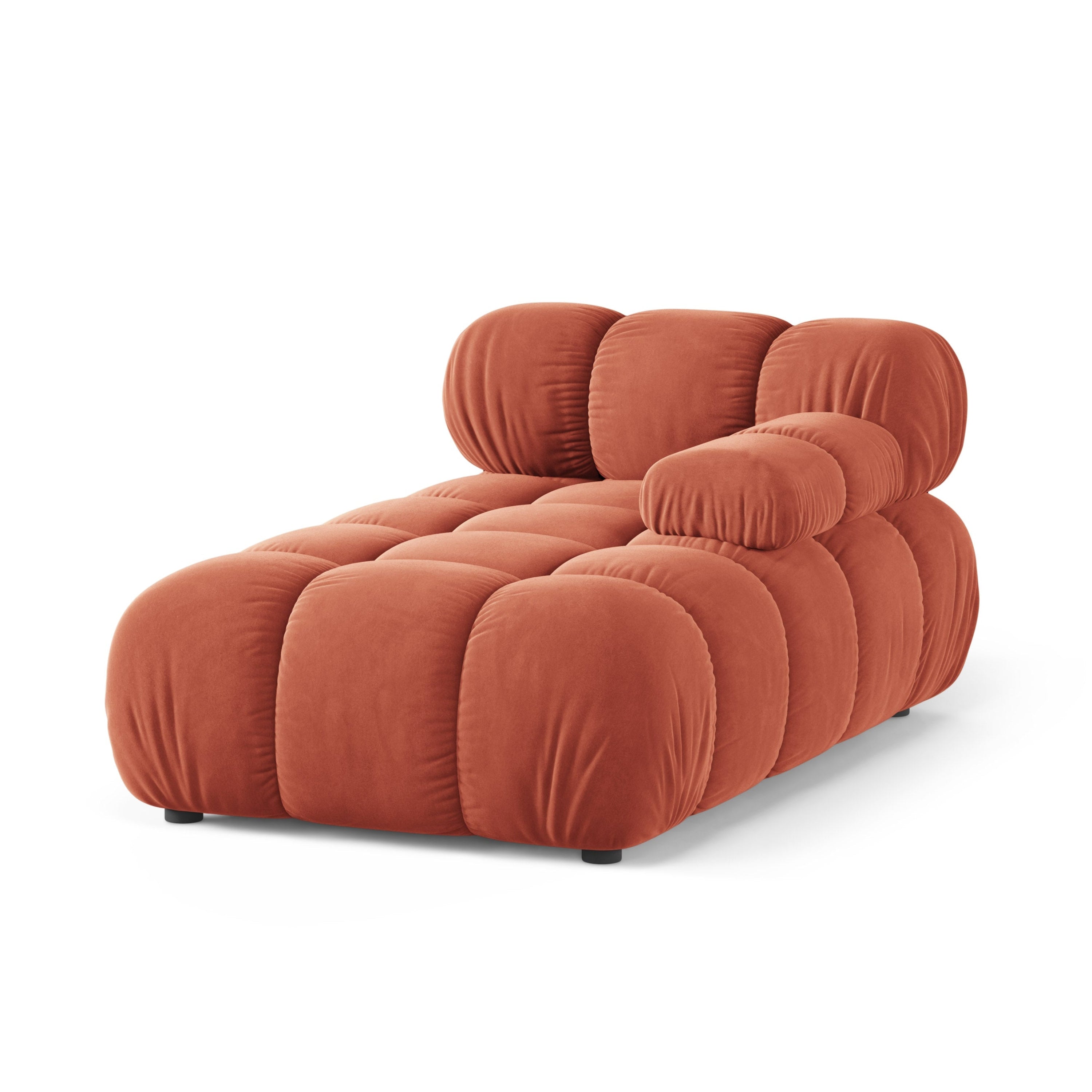Rechtersidet chaise longue BELLIS koraalvelours