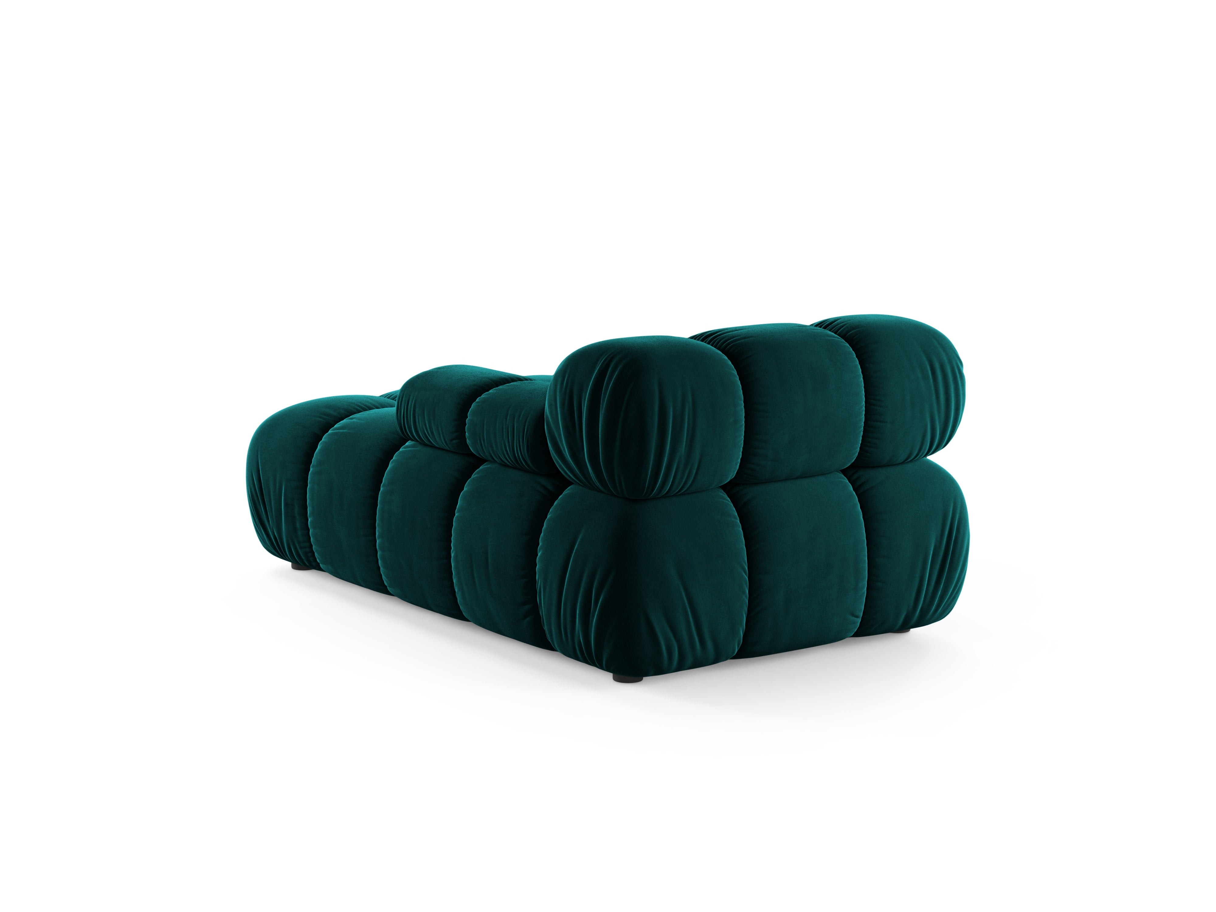 Rechtersidet chaise longue BELLIS in diep petrol velours