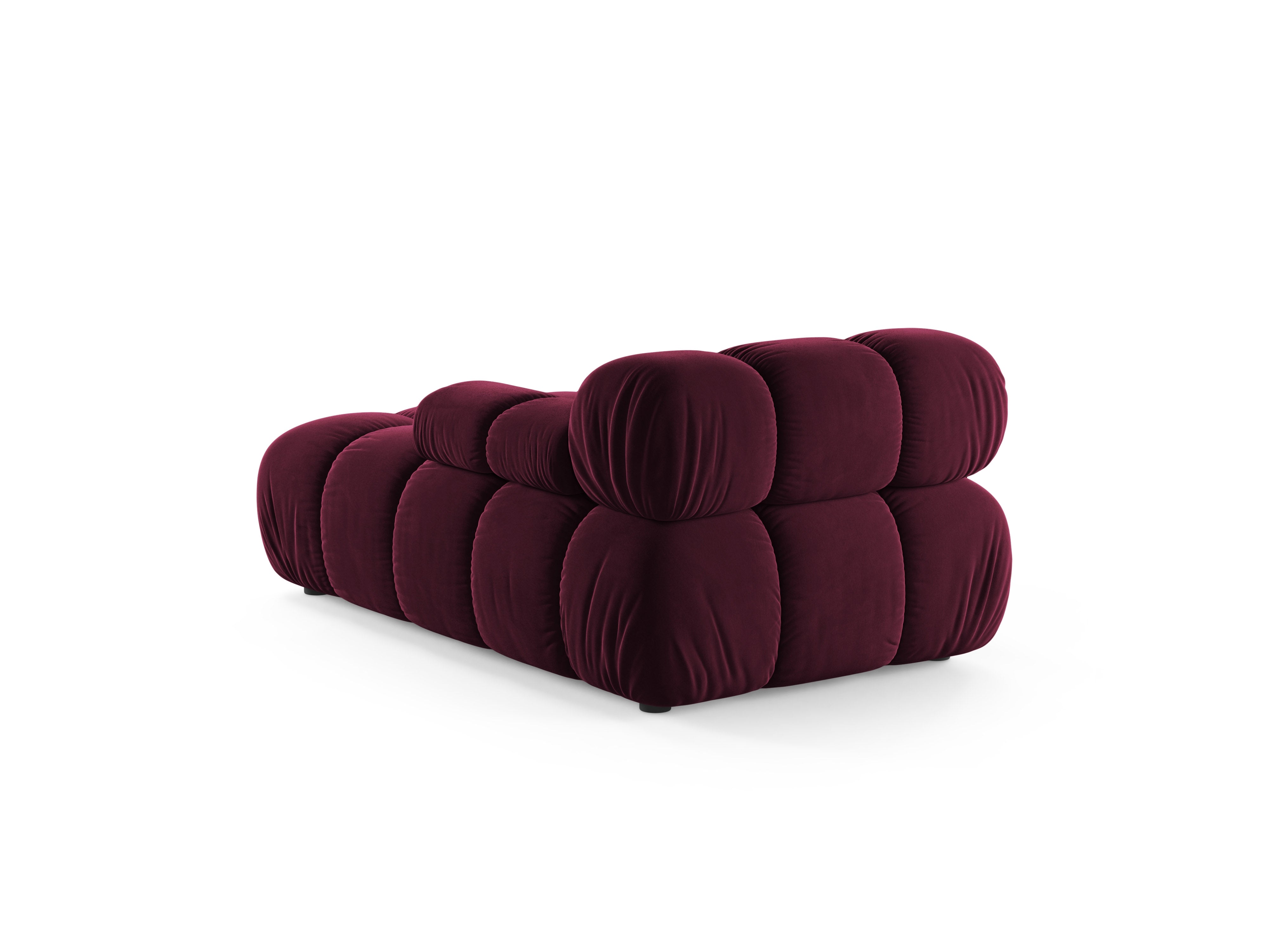 Rechtersidet chaise longue BELLIS bordeaux fluweel