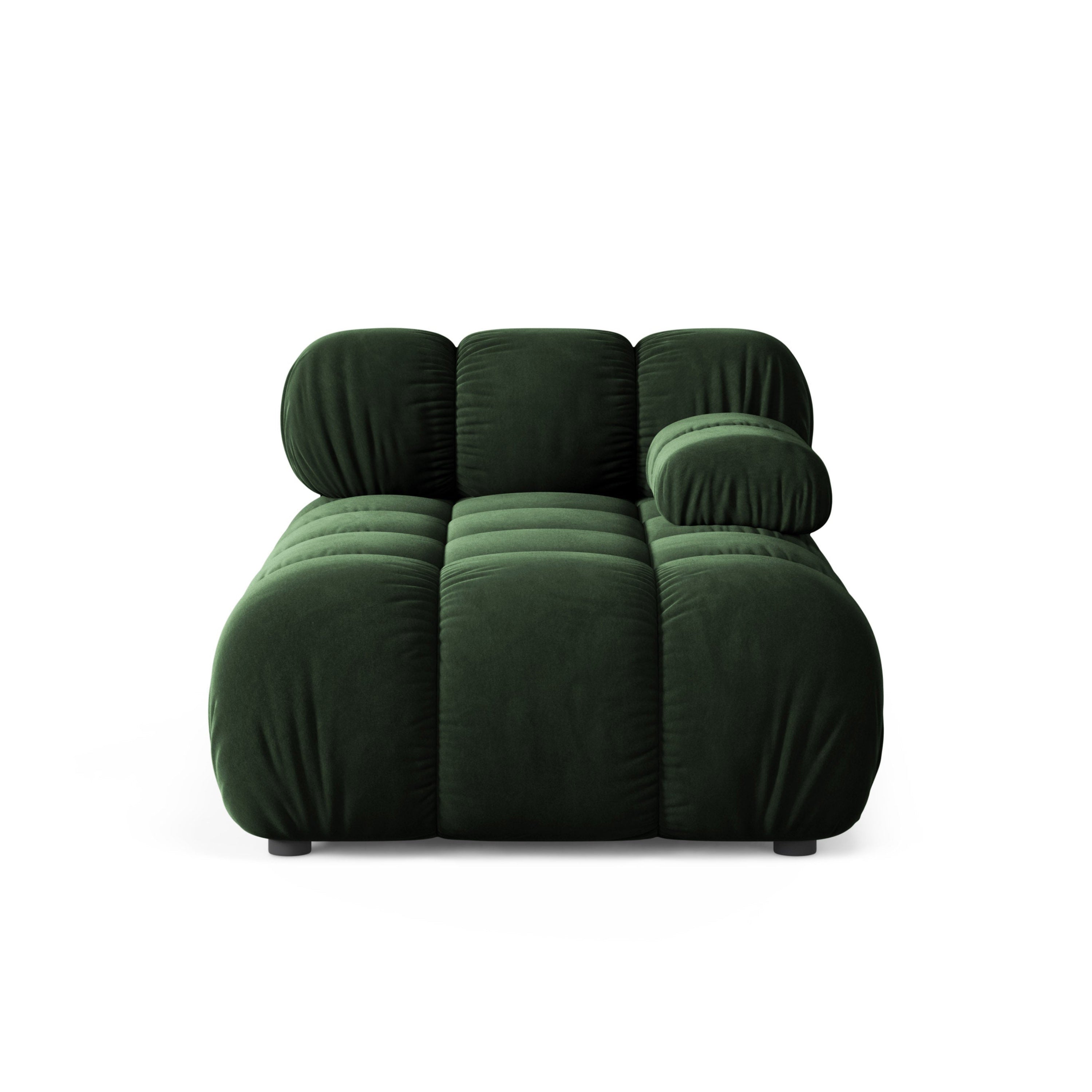 Rechtersidet chaise longue BELLIS in flessengroen velours