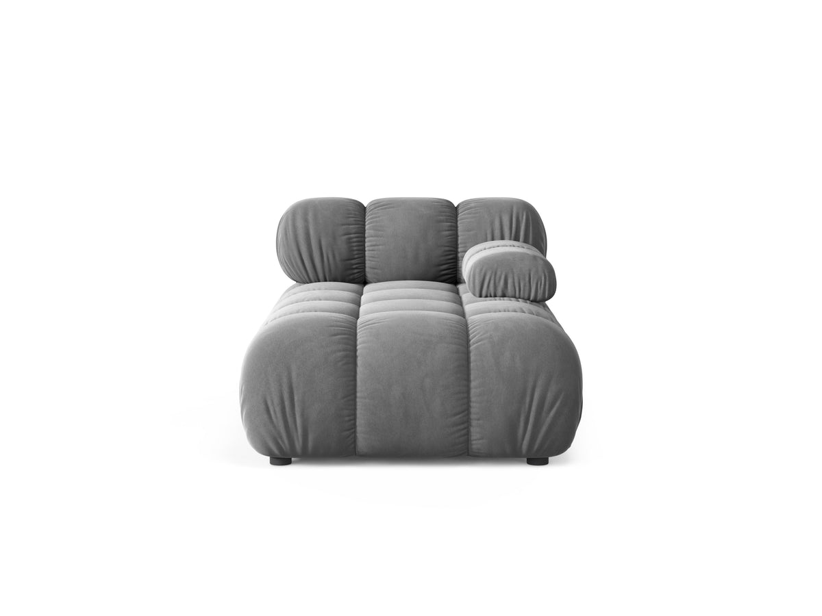 Rechtersidet chaise longue BELLIS in grijs fluweel