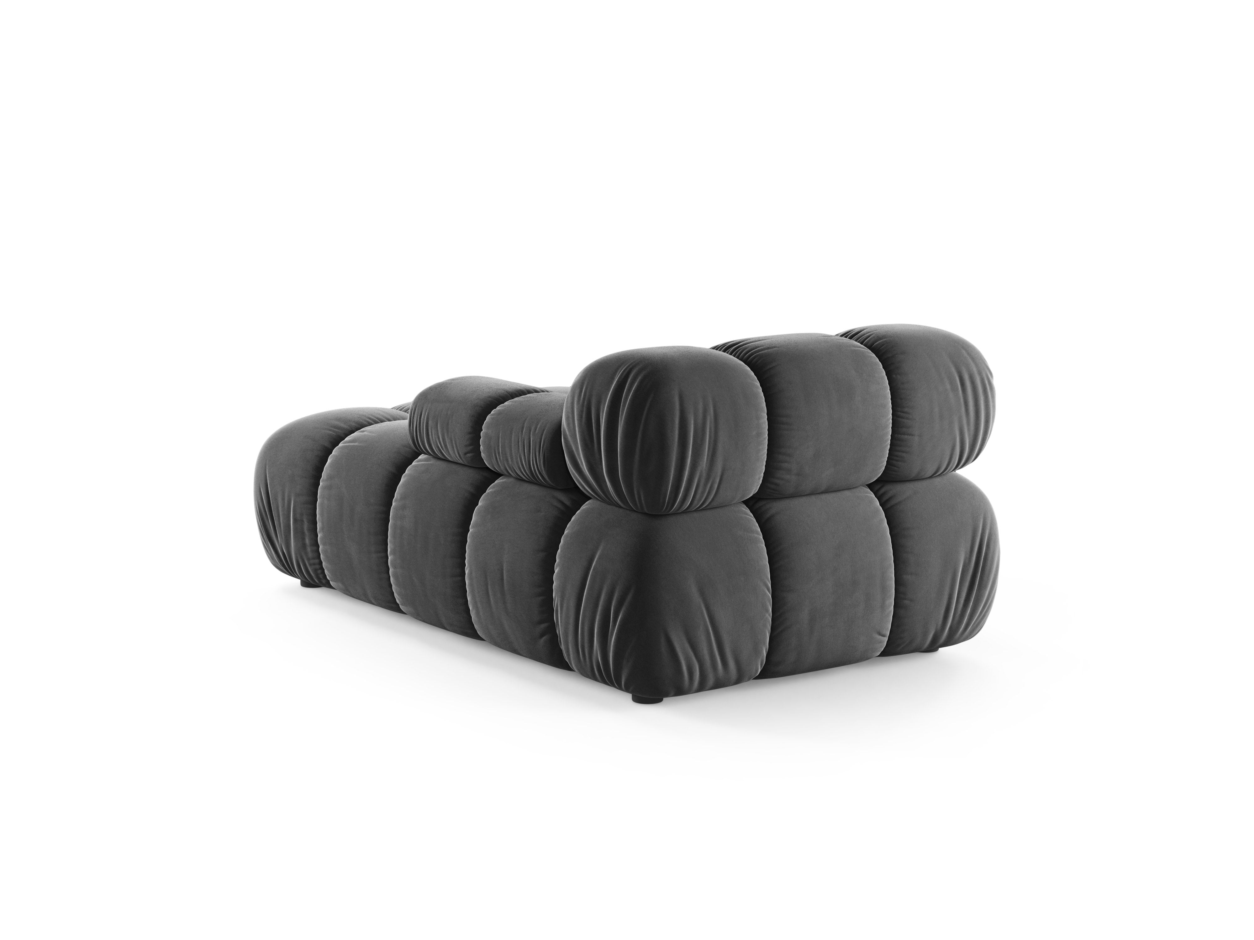 Rechters chaise longue BELLIS donkergrijs fluweel