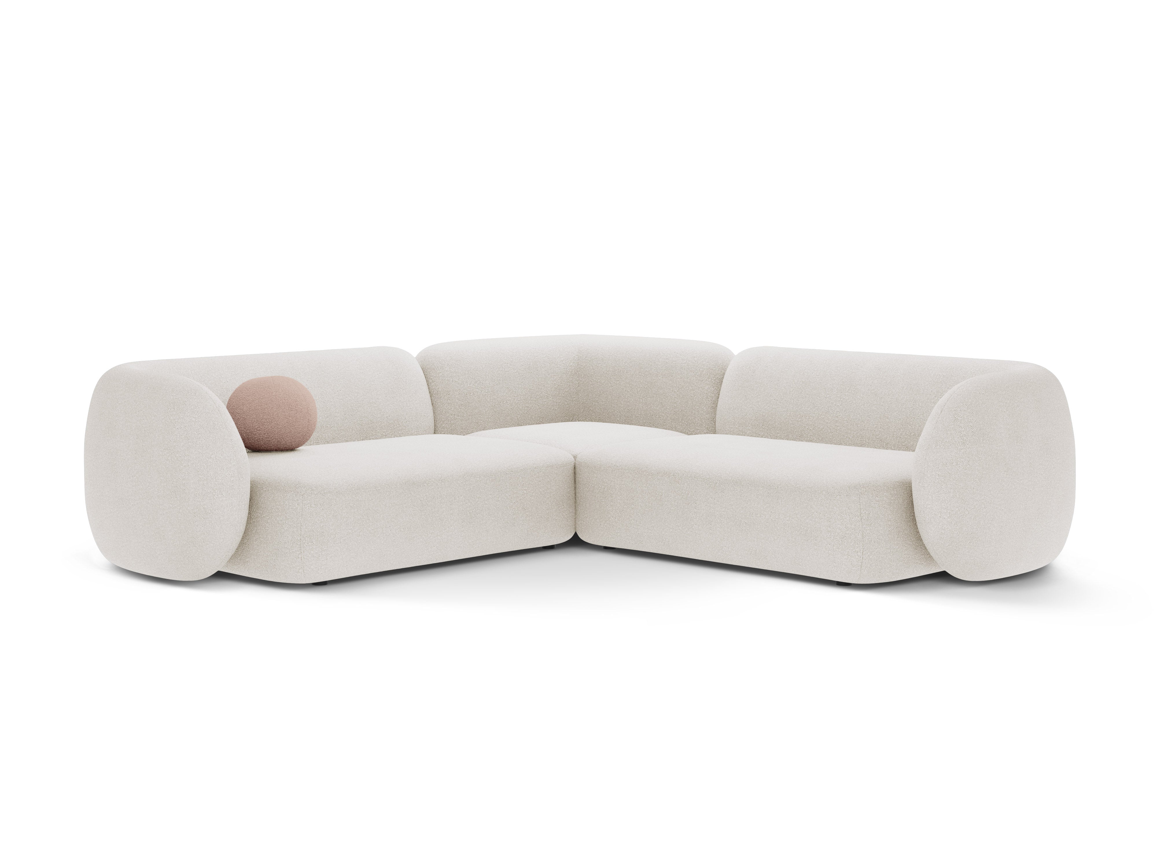 Symmetrical Corner Sofa KATE White Boucle