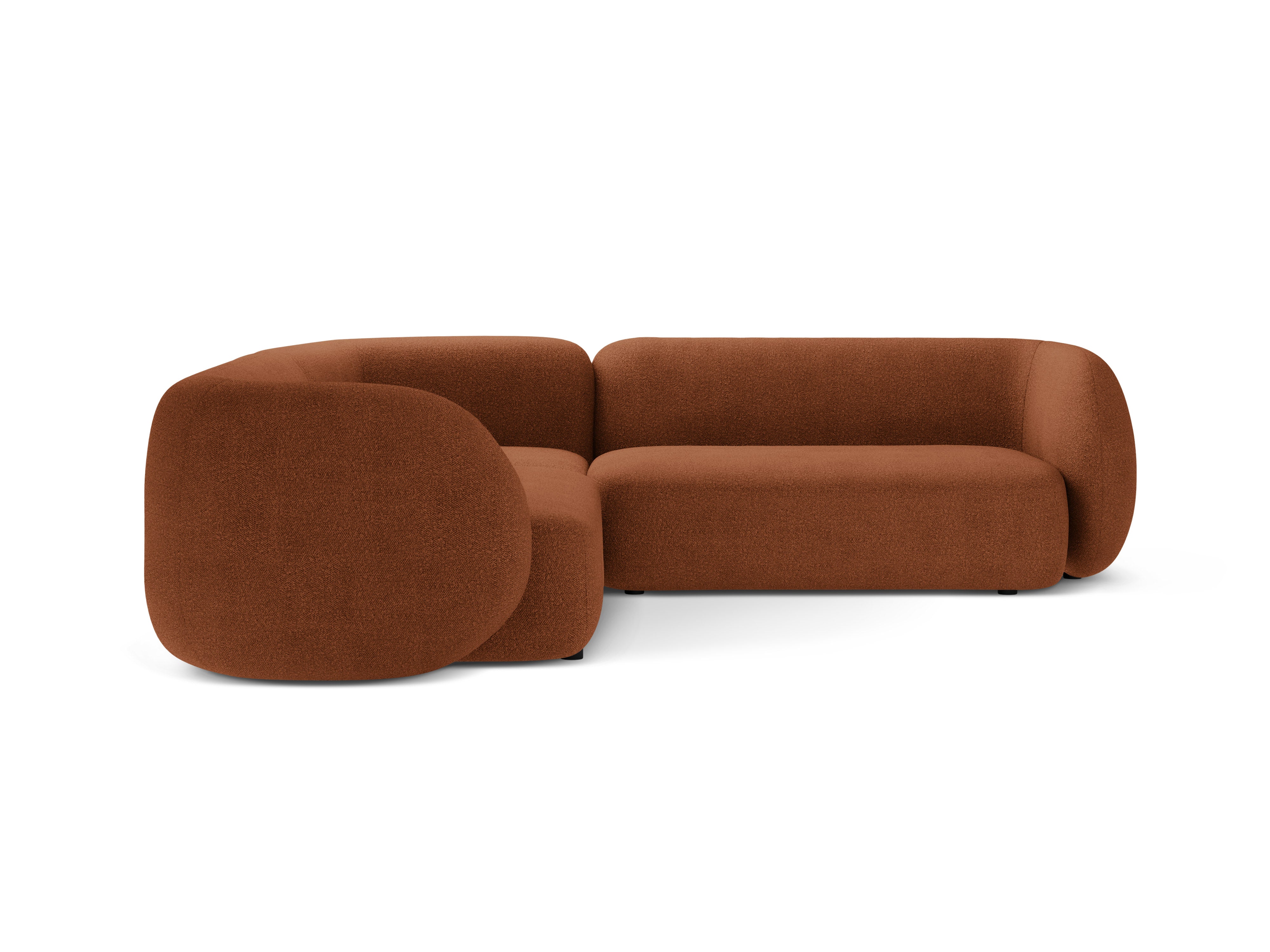 Symmetrische Eckcouch KATE terrakotta Boucle