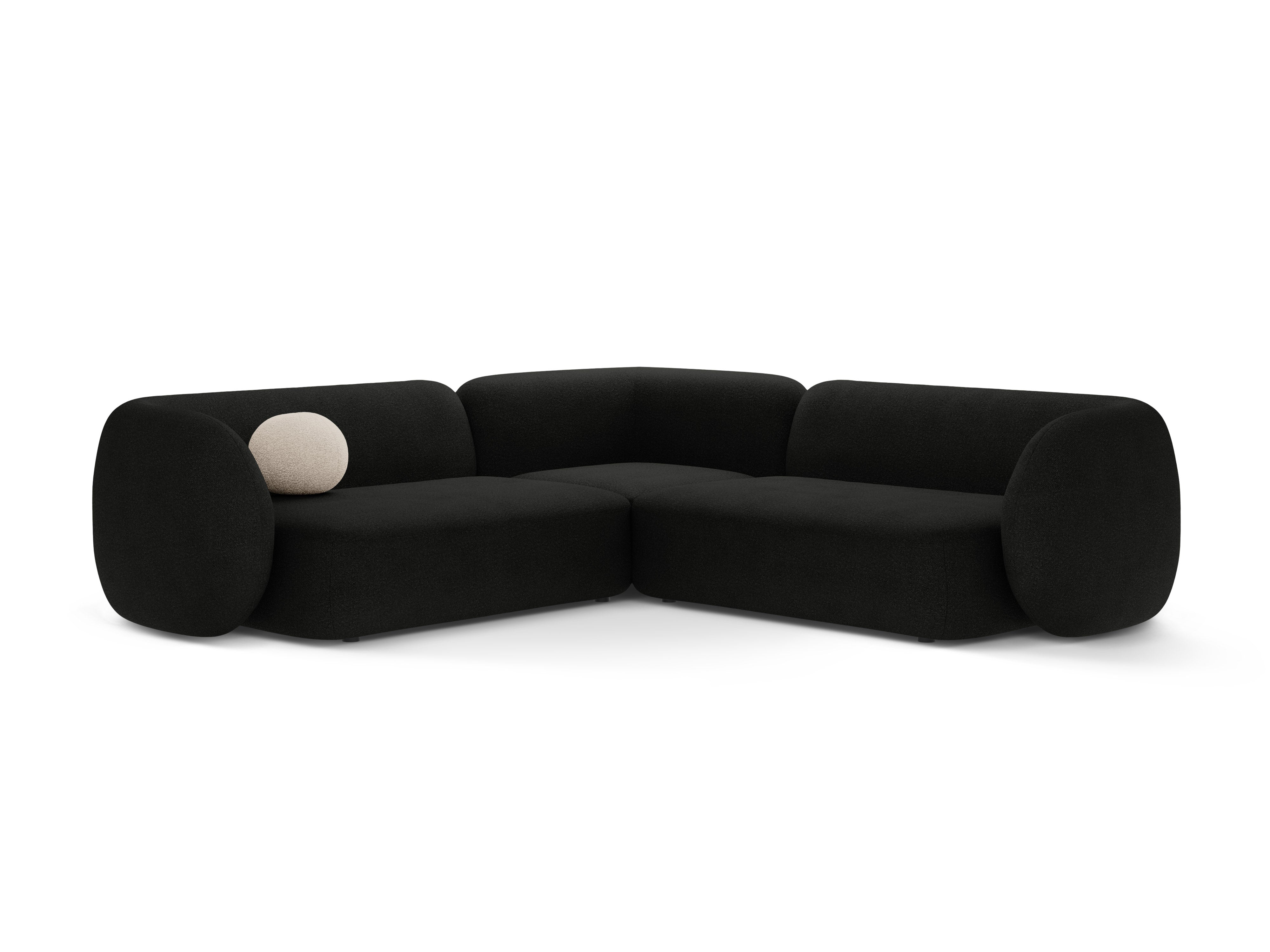 Symmetrische Eckcouch KATE schwarzes Boucle