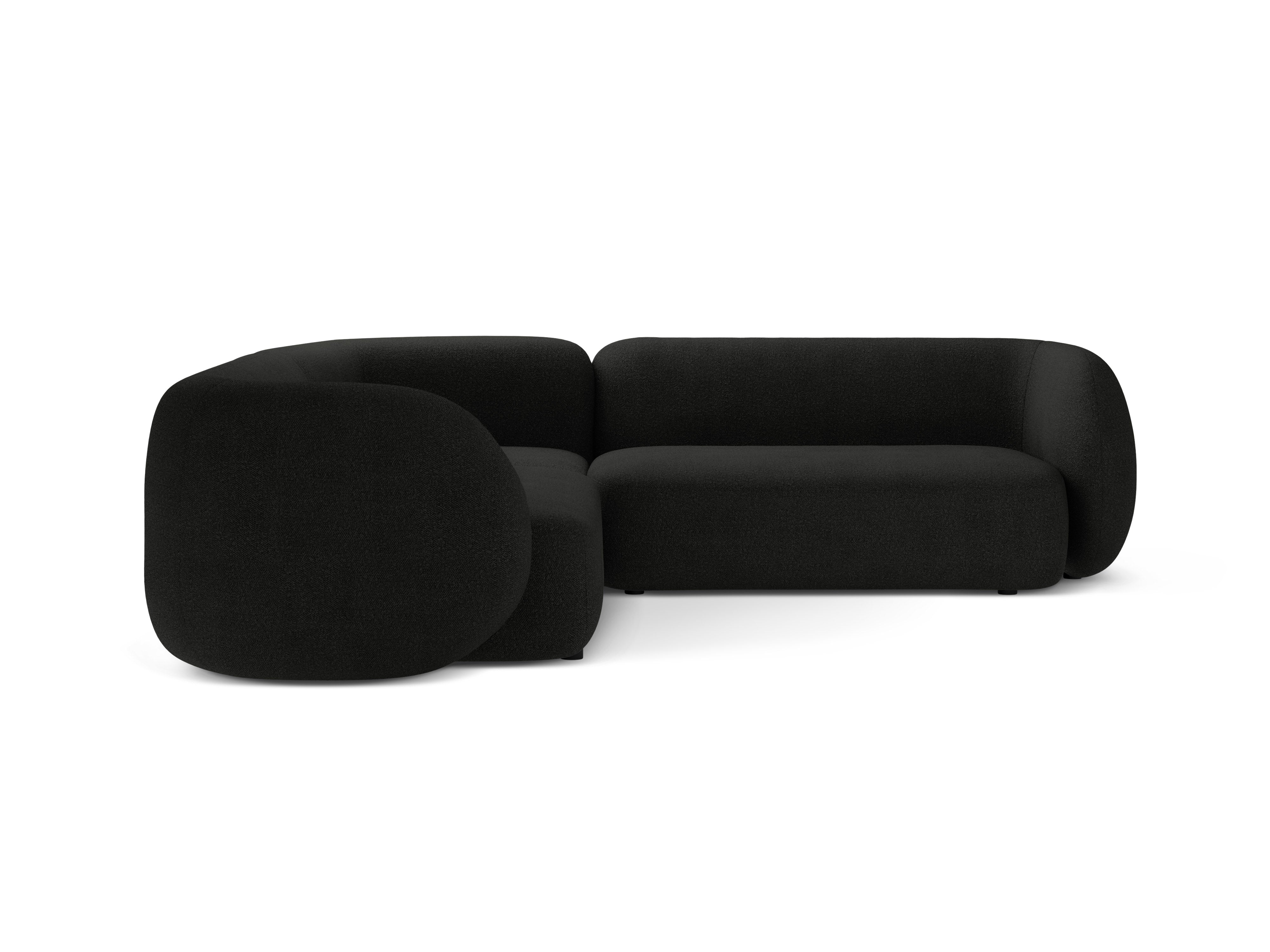 Symmetrische Eckcouch KATE schwarzes Boucle