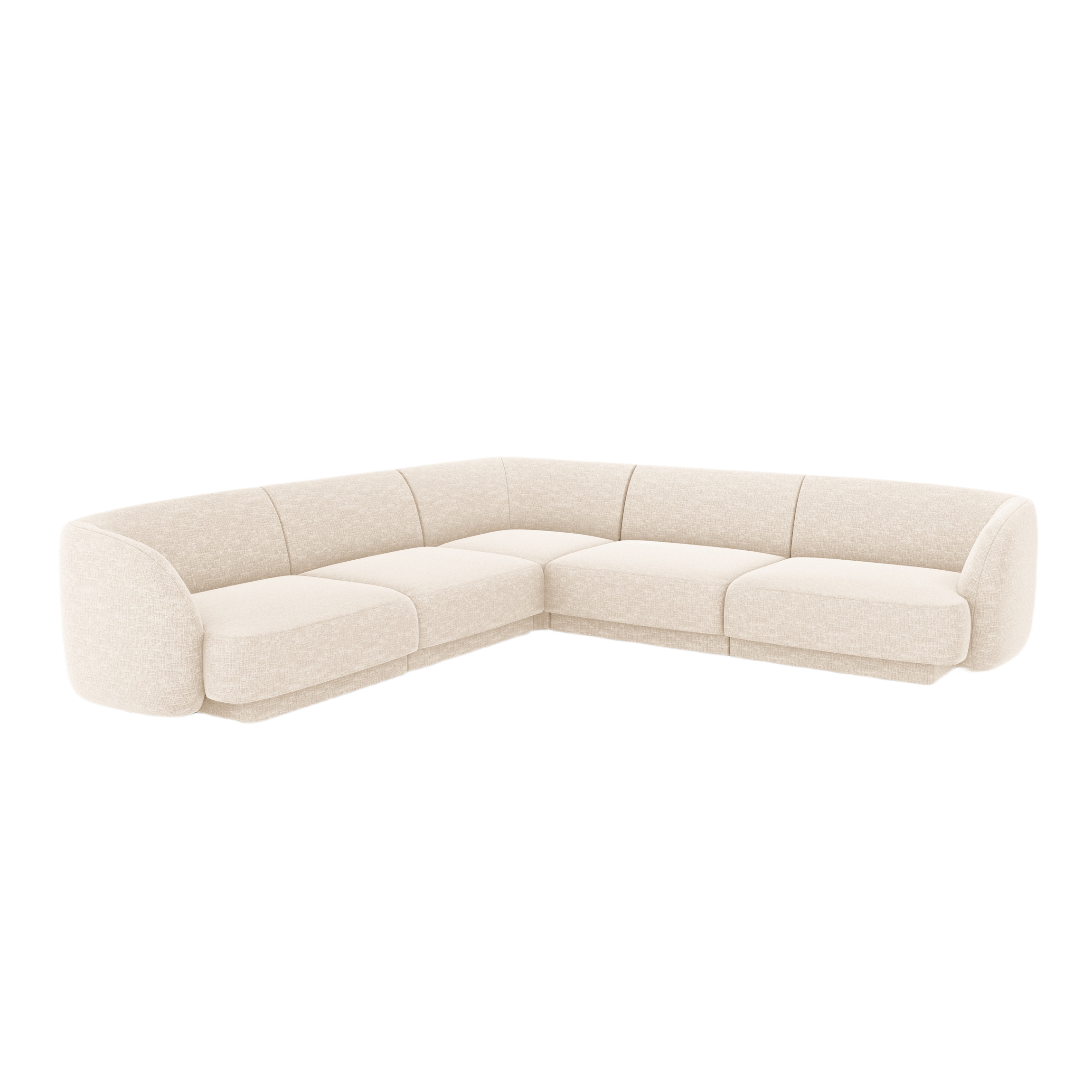 Symmetrical Corner Sofa MILEY Light Beige Silky Chenille