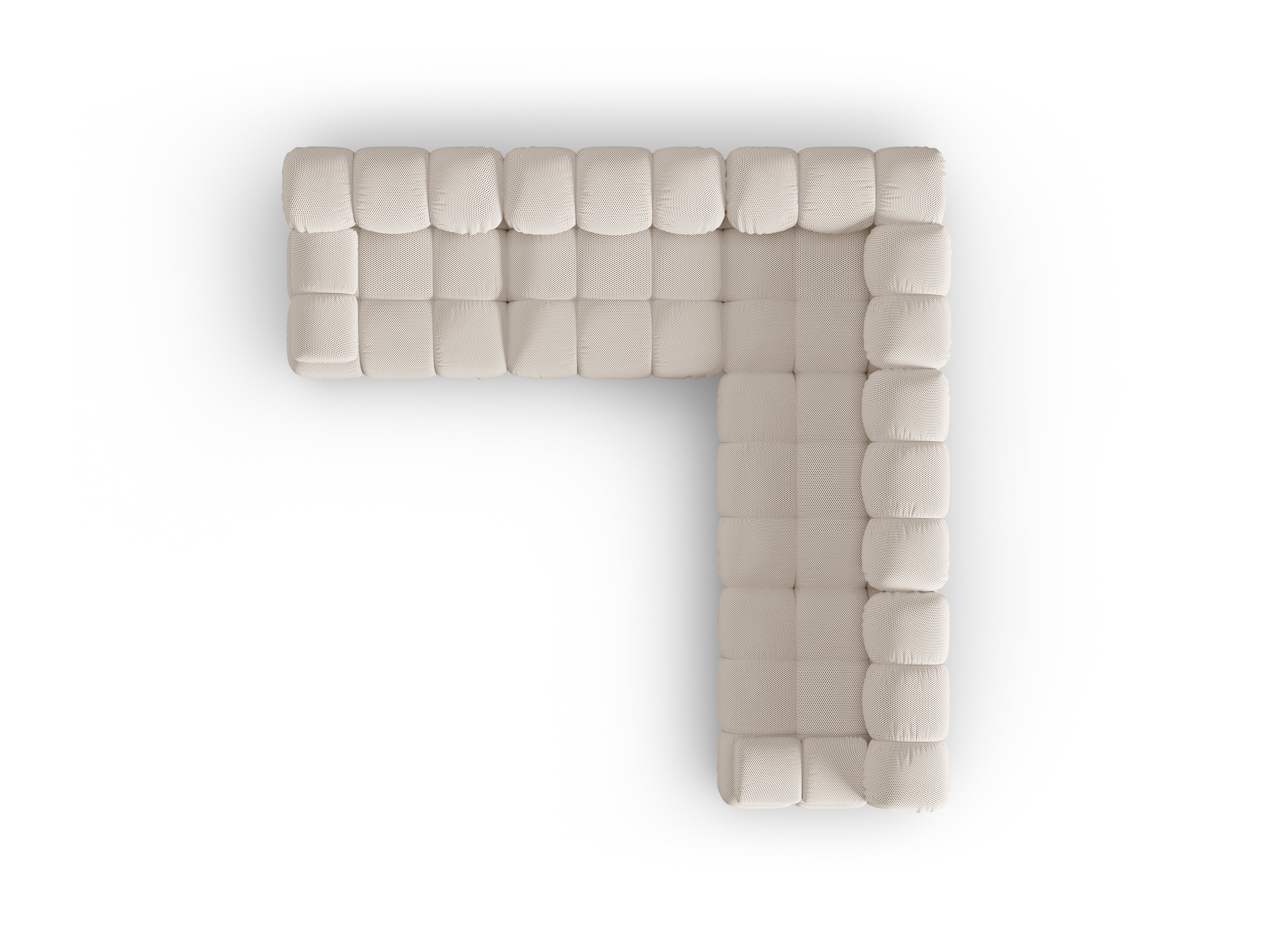 Symmetrische hoekbank BELLIS in beige 3D-stof