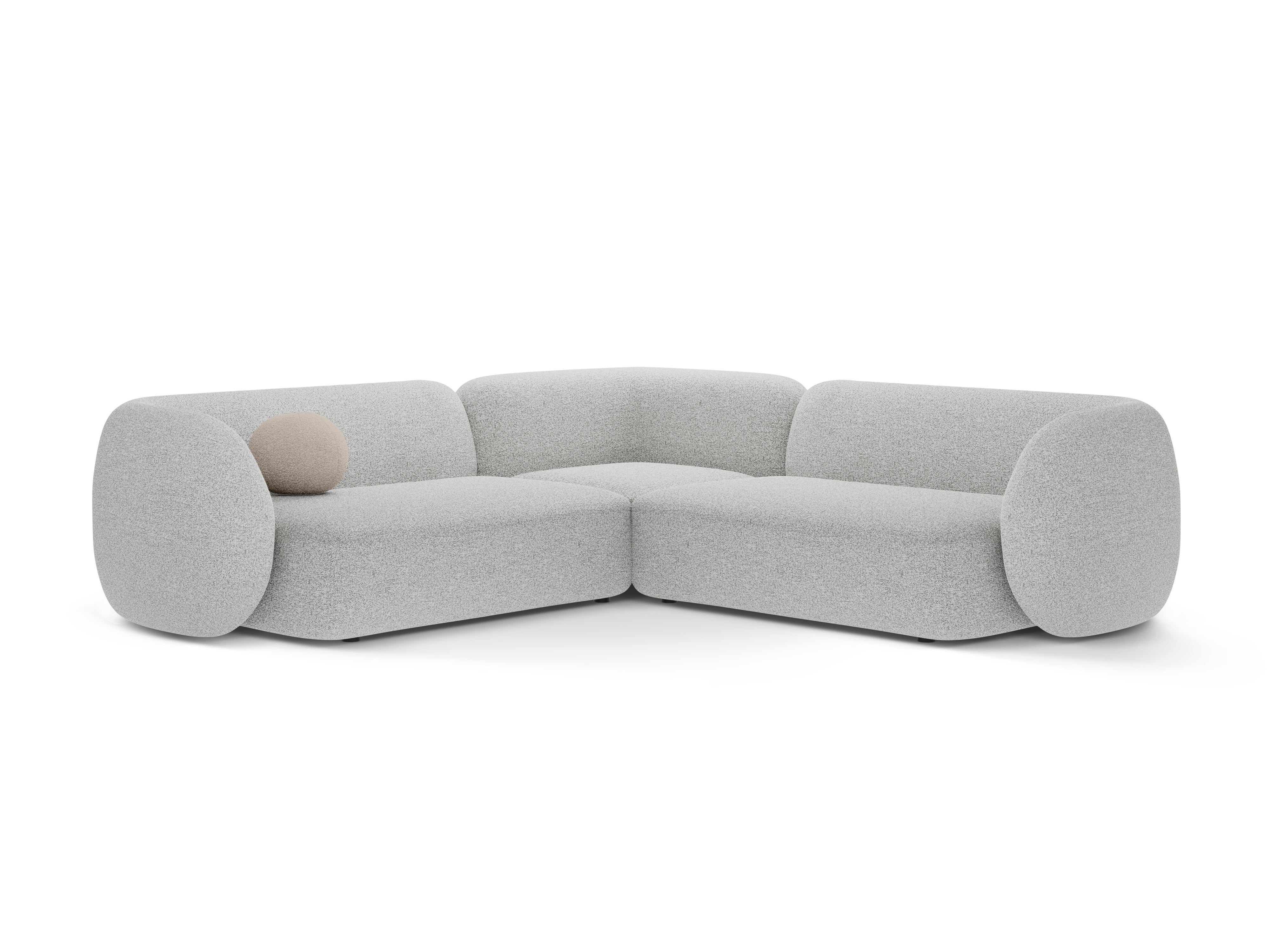 Symmetrische Eckcouch KATE hellgrau Melange