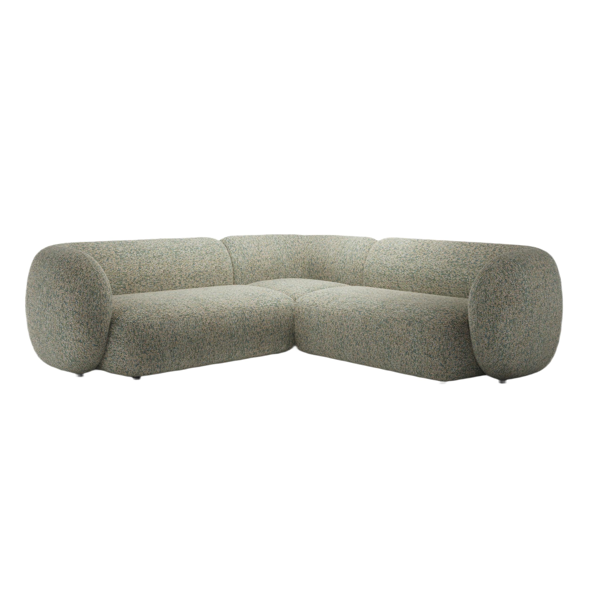 Symmetrical Corner Sofa KATE Light Green Melange