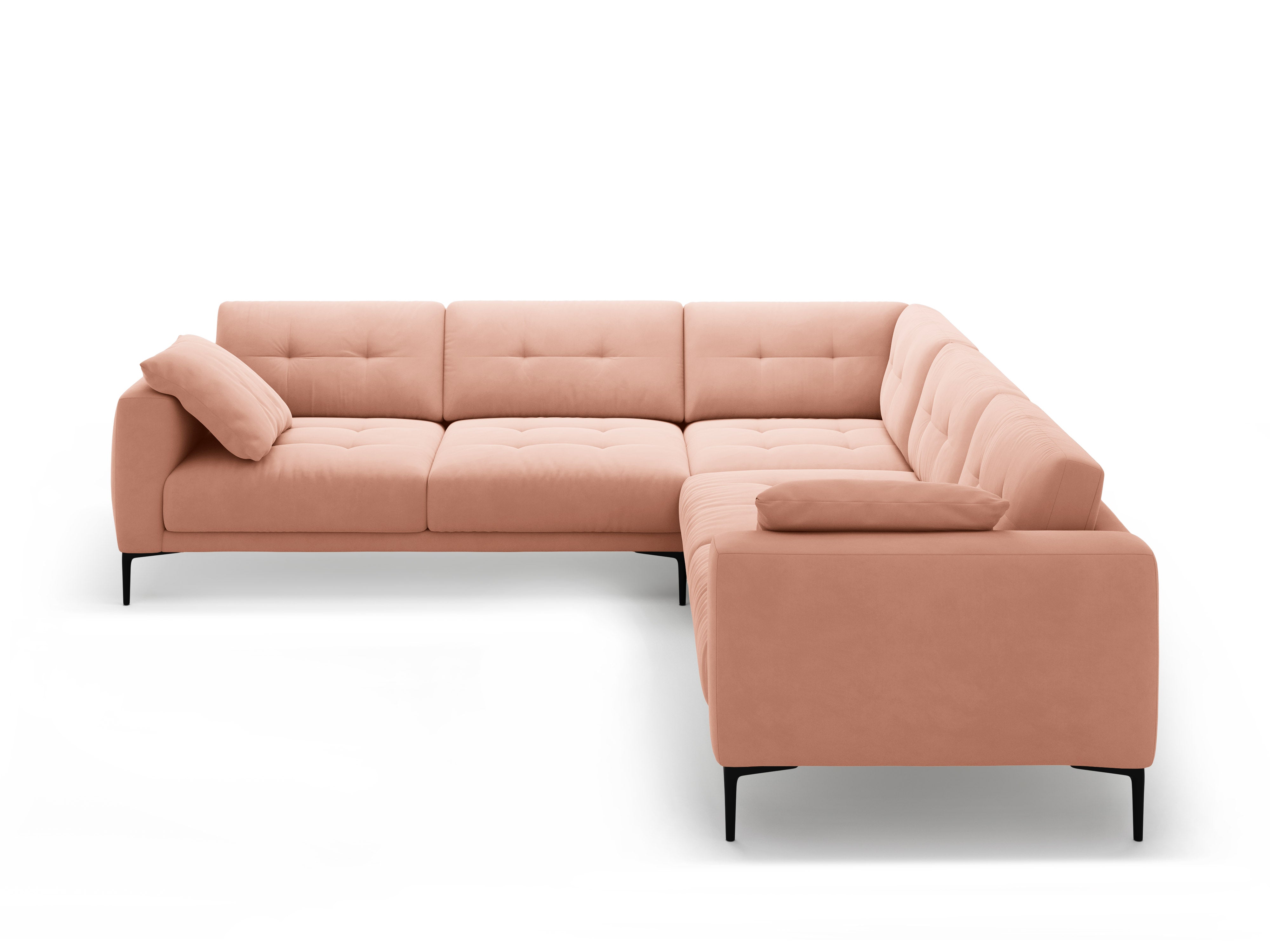 Symmetrical Velvet Corner Sofa BEMY Pink