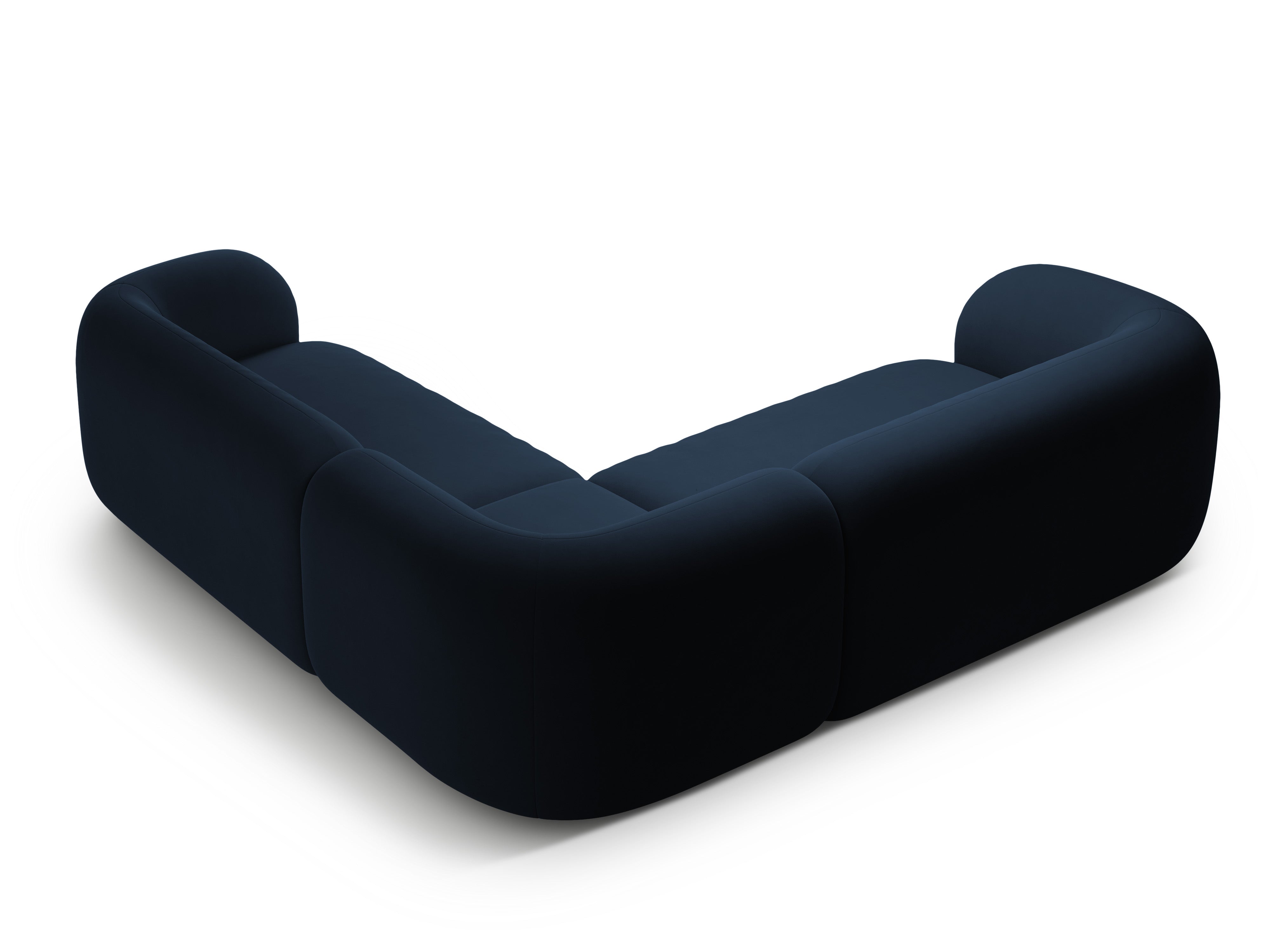 Symmetrische fluwelen hoekbank KATE koninklijk blauw