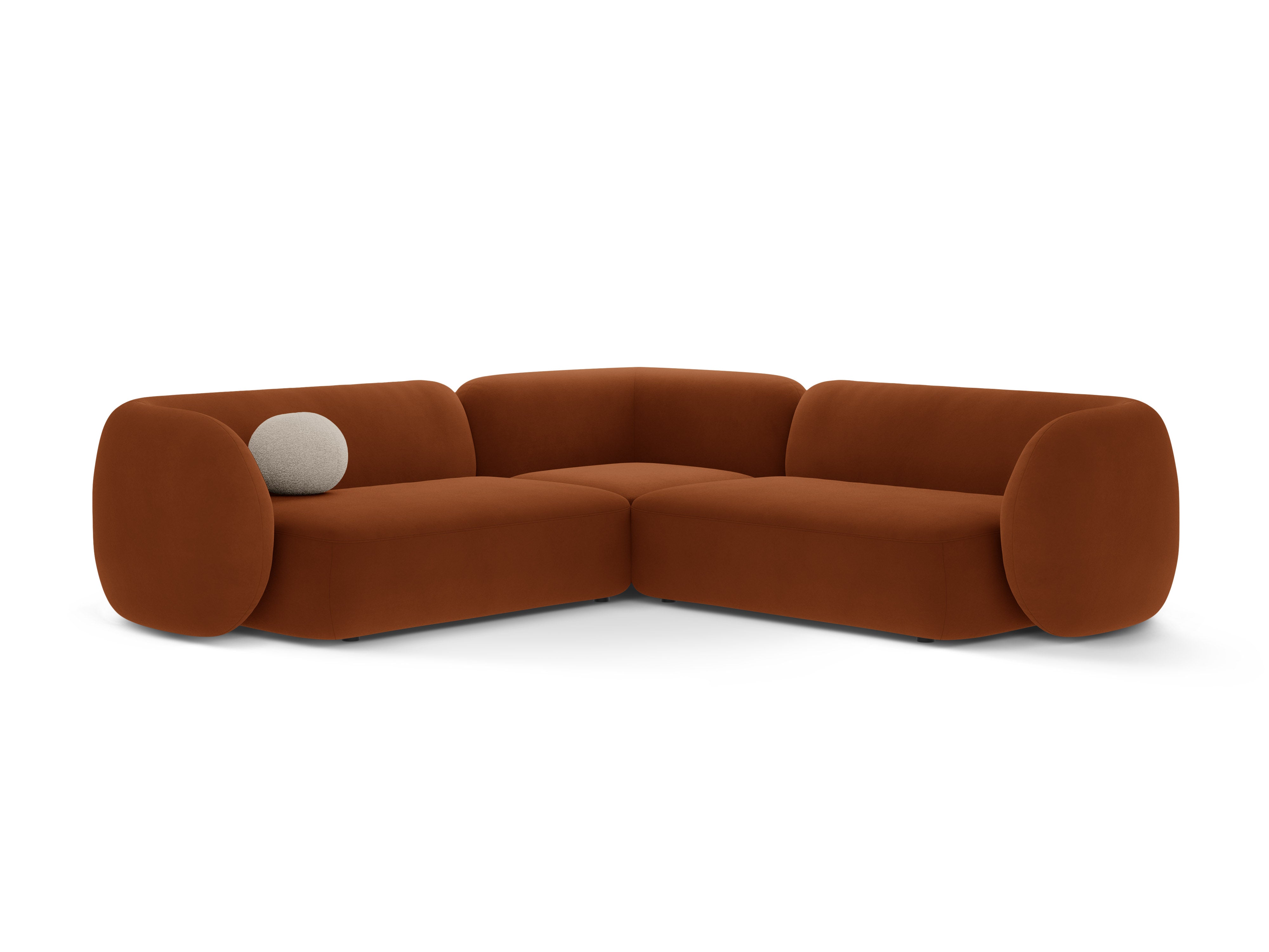 Samt-Ecksofa symmetrisch KATE terrakotta