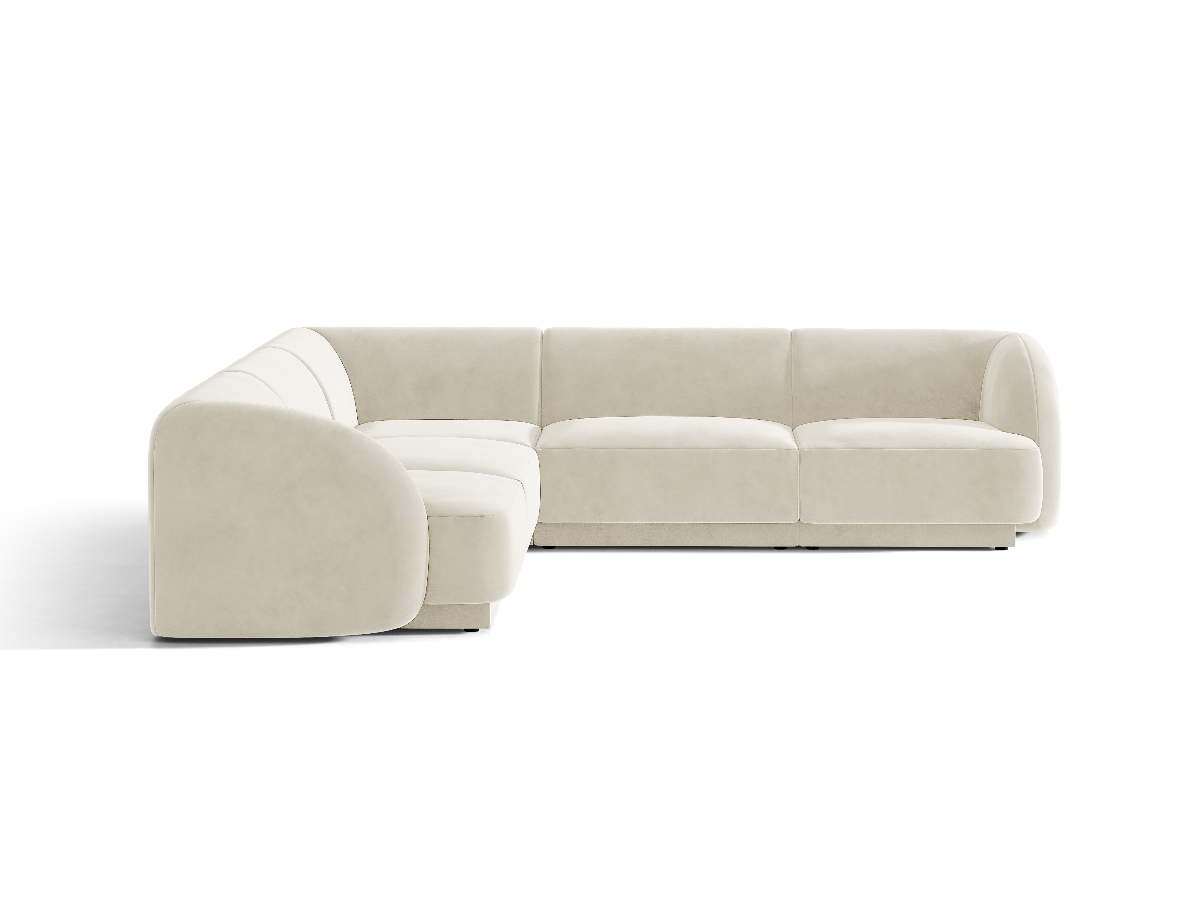 Velours hoekbank voor 5 personen MILEY beige