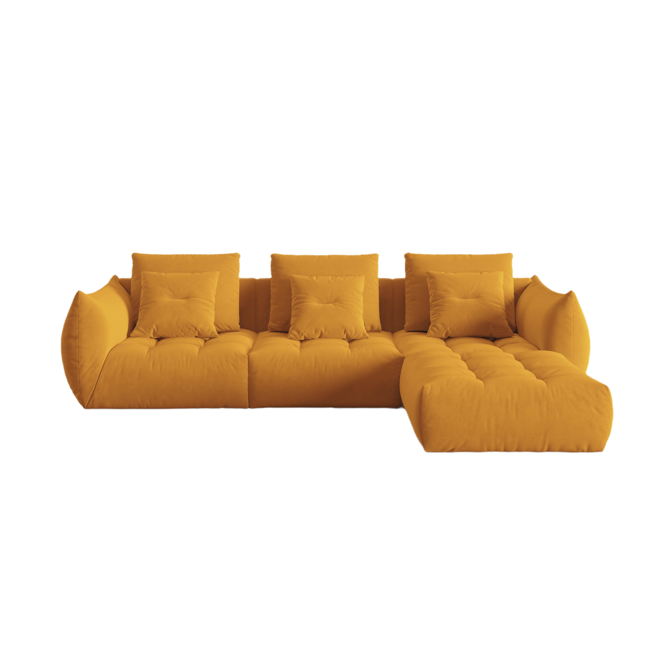 Modular Velvet Corner Sofa BLOOM Yellow