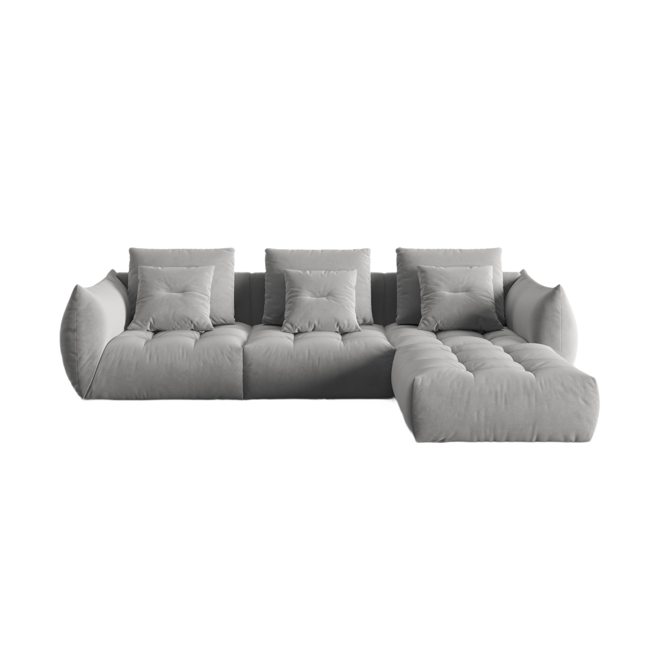 Modularer Samt-Ecksofa BLOOM grau