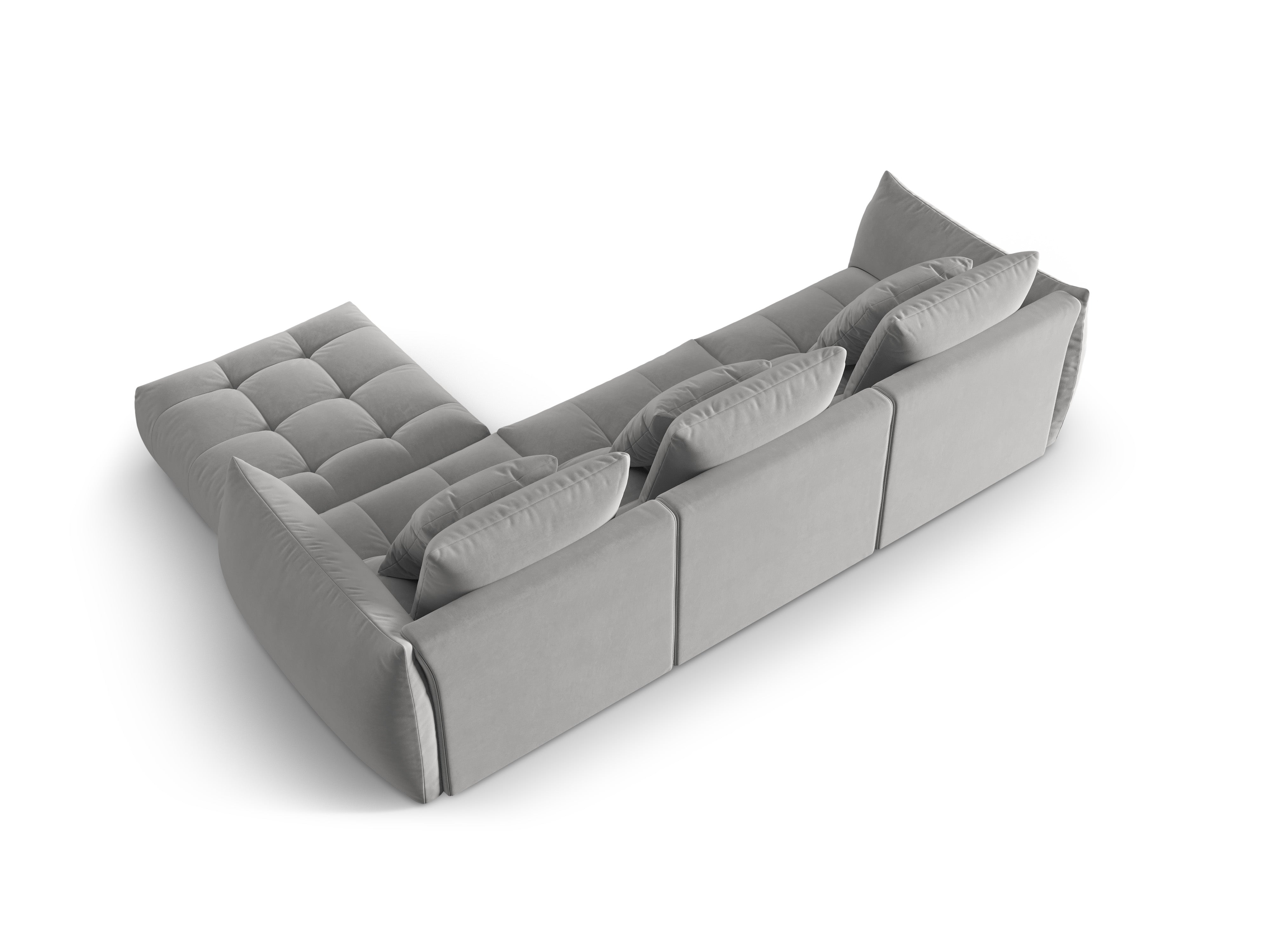 Modularer Samt-Ecksofa BLOOM grau
