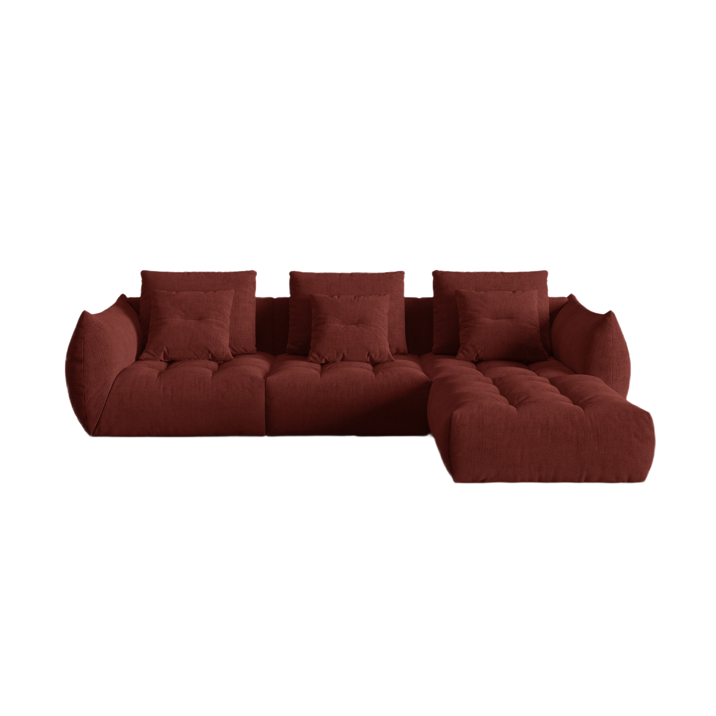 BLOOM modular corner sofa red chenille