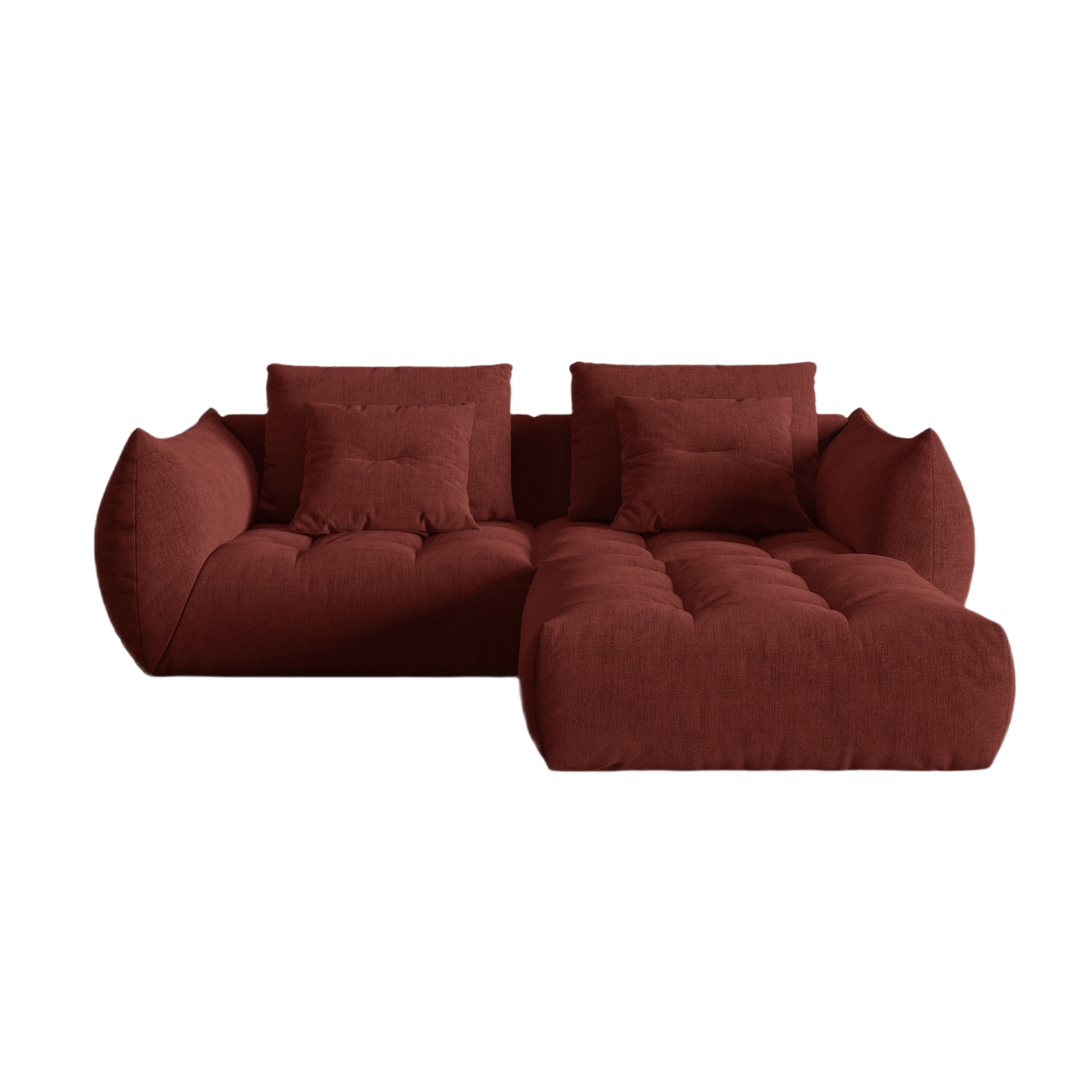 Modulaire 3-zits hoekbank BLOOM rode chenille