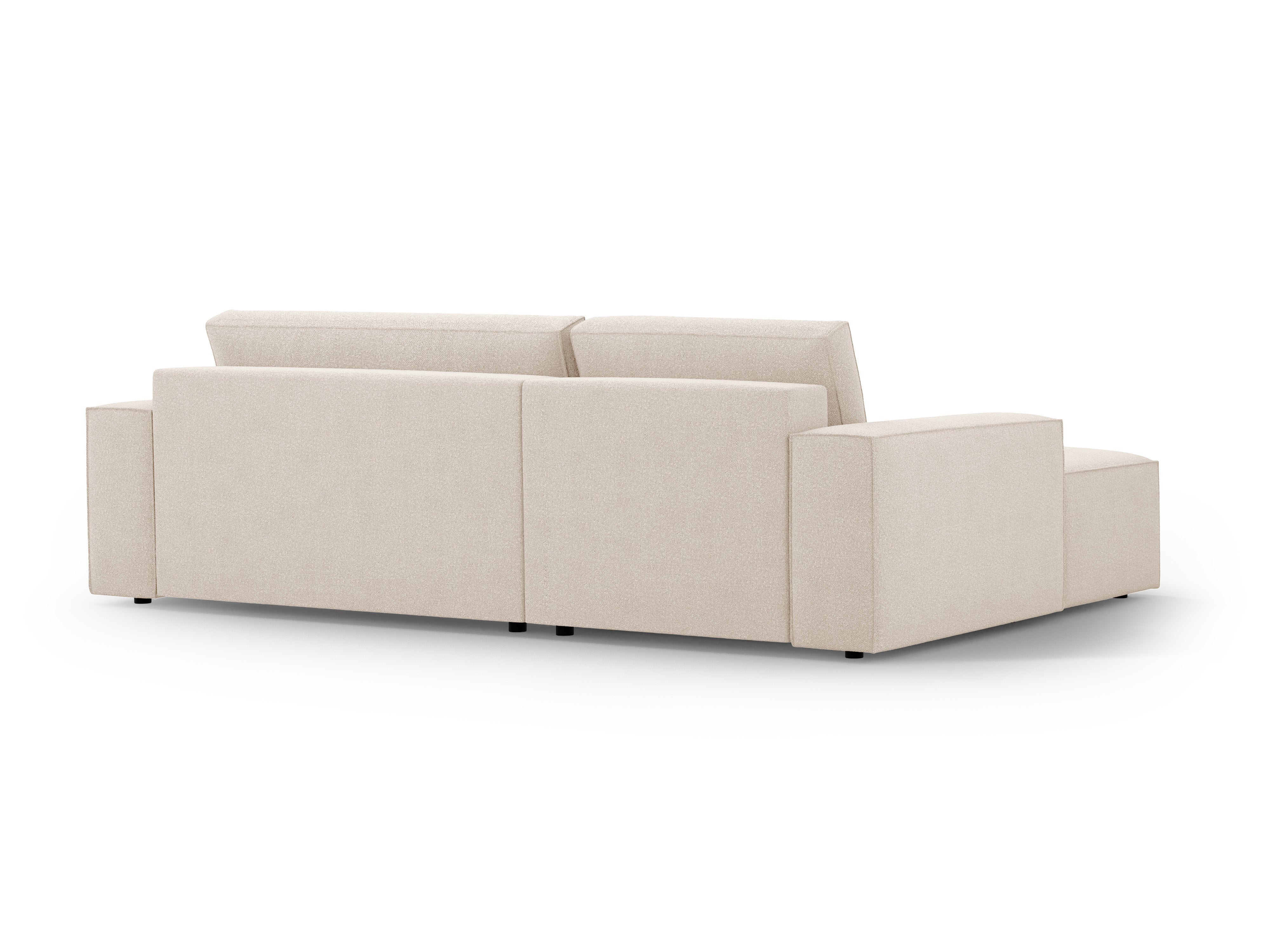 Left-facing corner sofa bed JODIE beige boucle