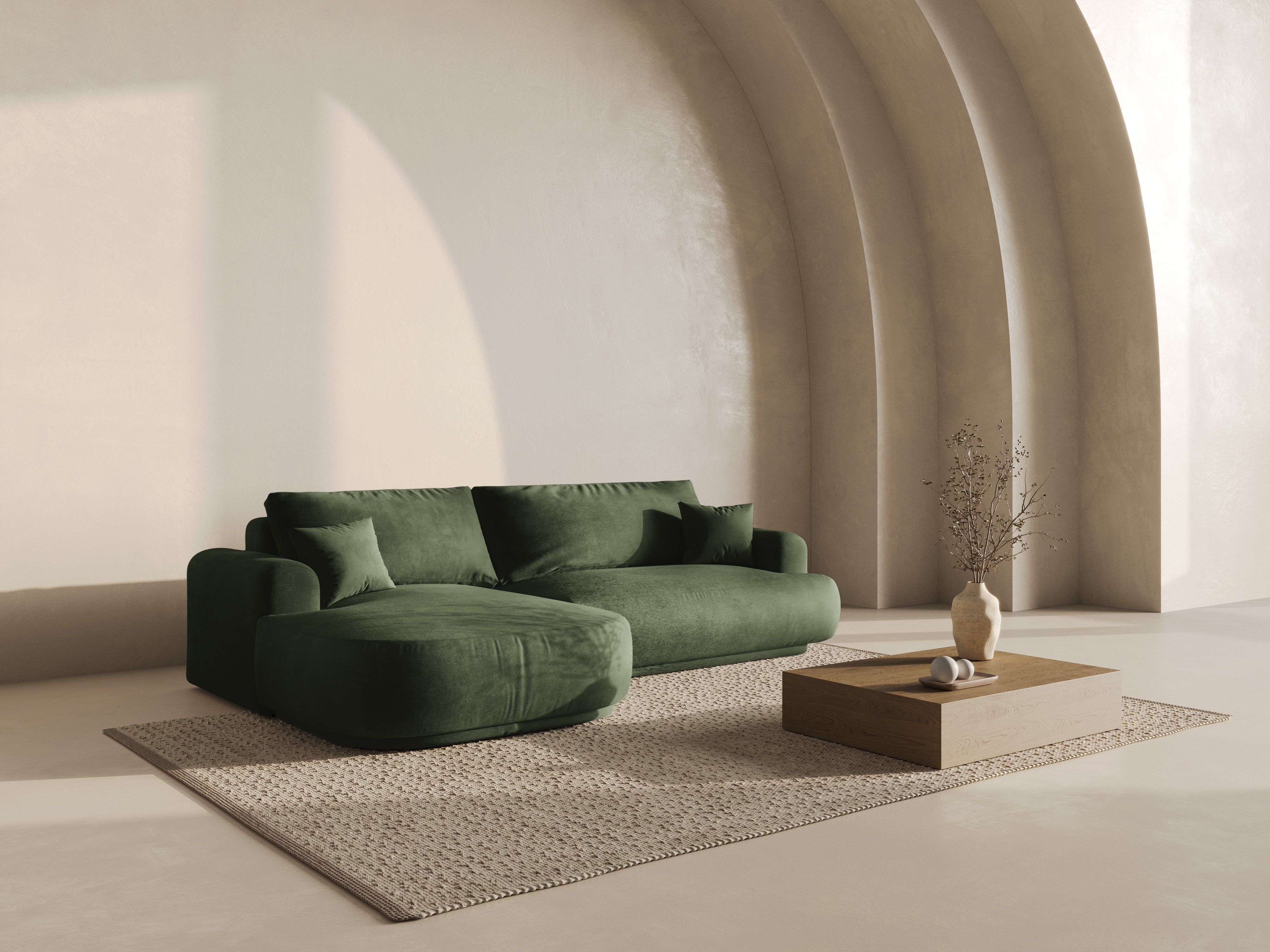 Samt linke Ecke mit Ella Zielony Schlaffunktion