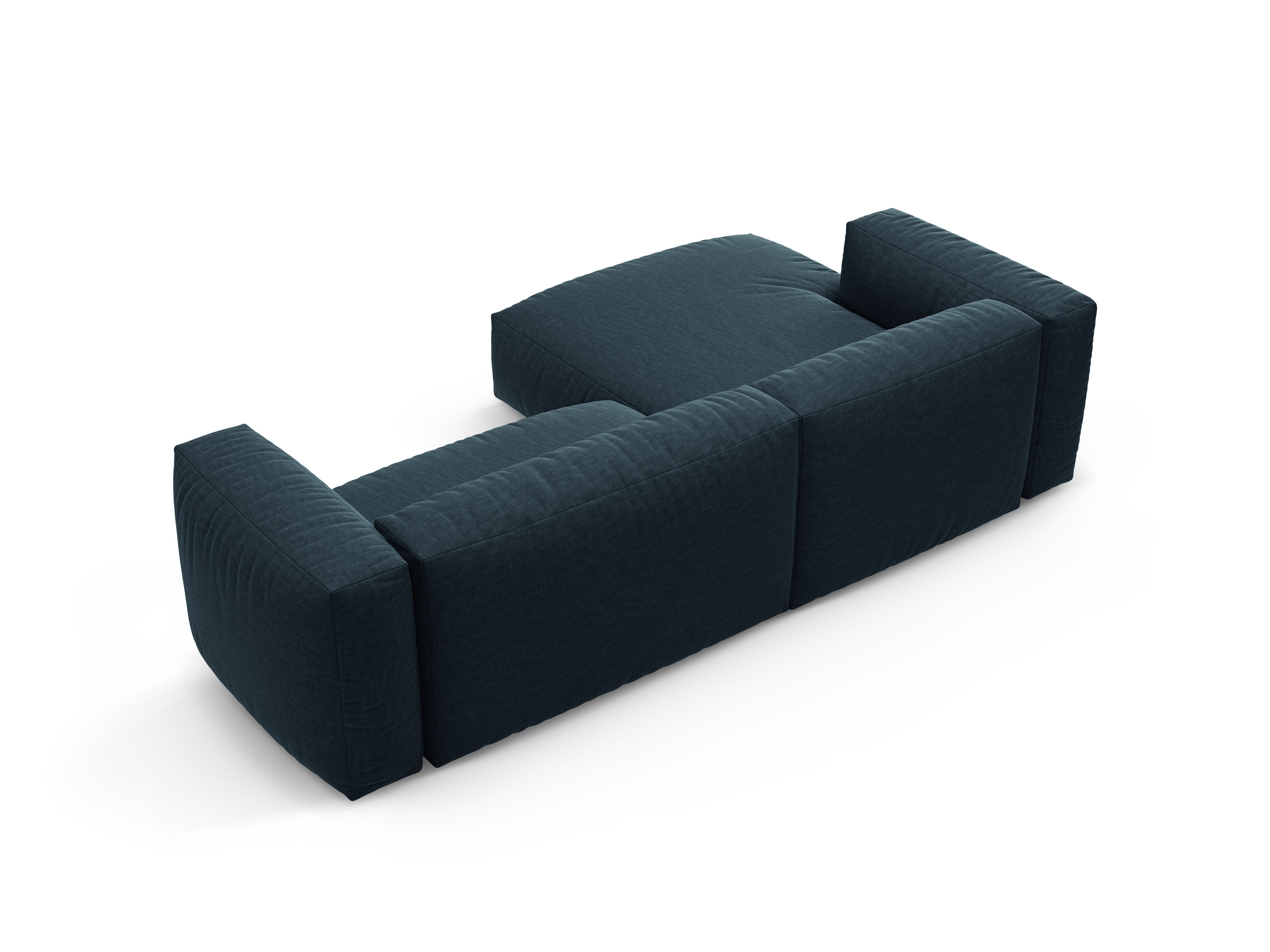 Left-sided corner sofa bed MARTINA in denim blue