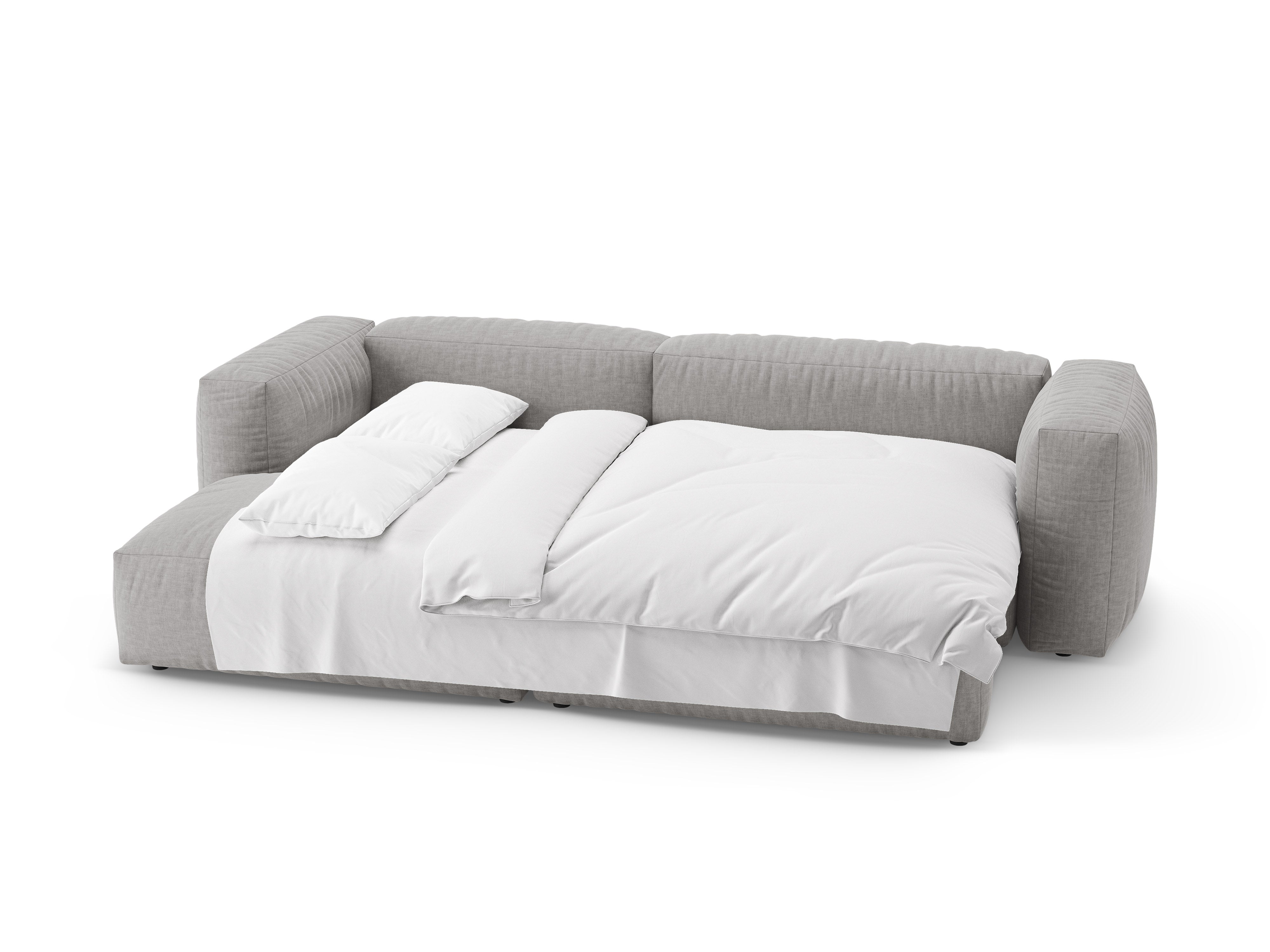 Left-facing corner sofa bed MARTINA light gray
