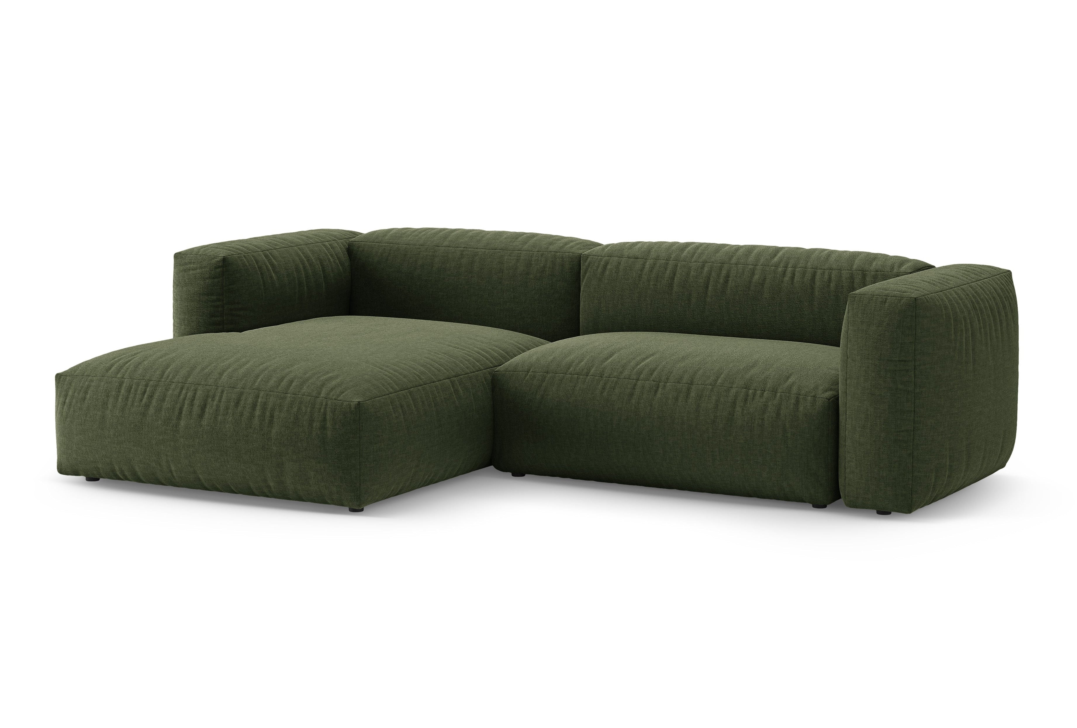 Left-sided corner sofa bed MARTINA green