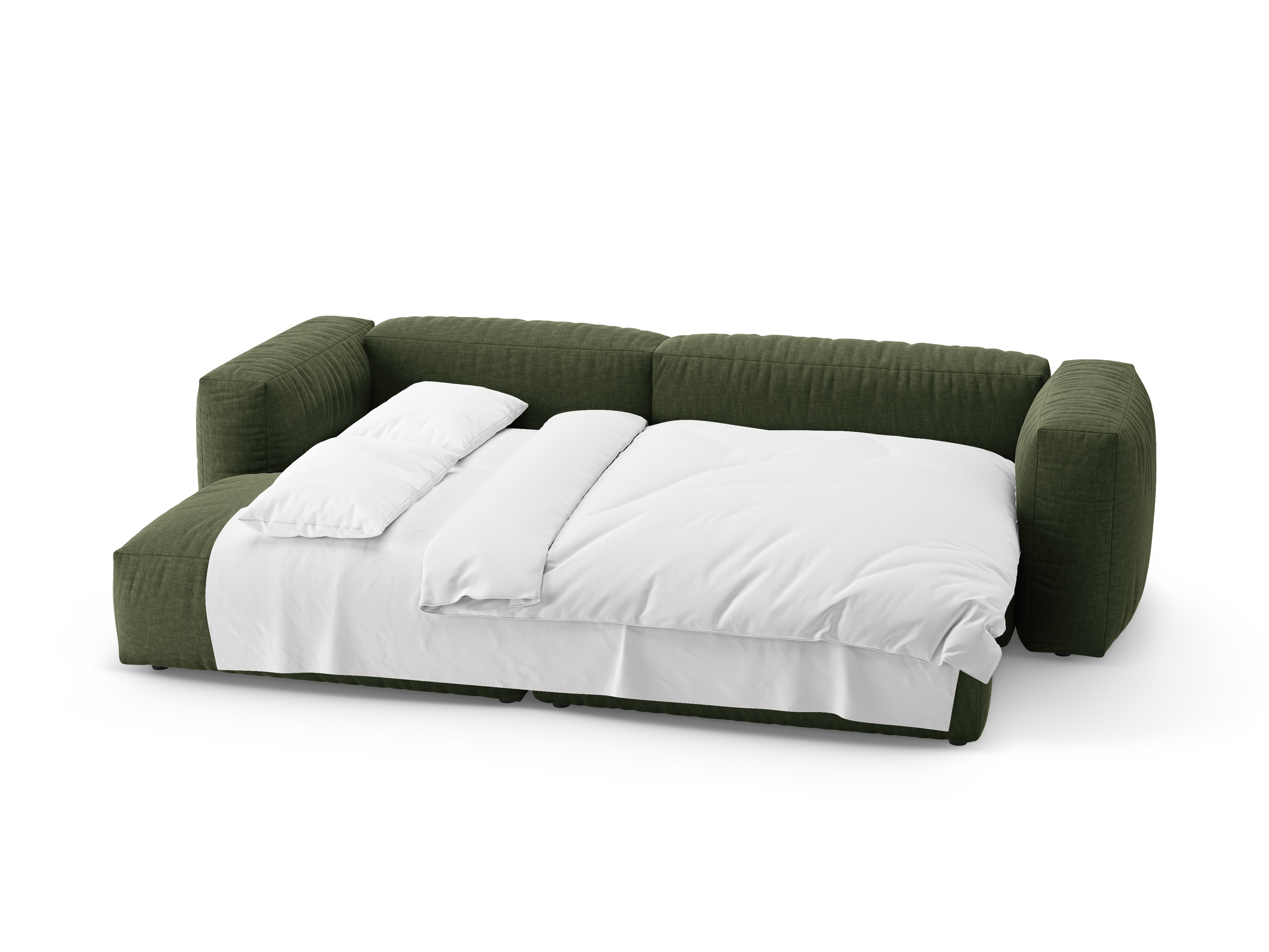 Left-sided corner sofa bed MARTINA green