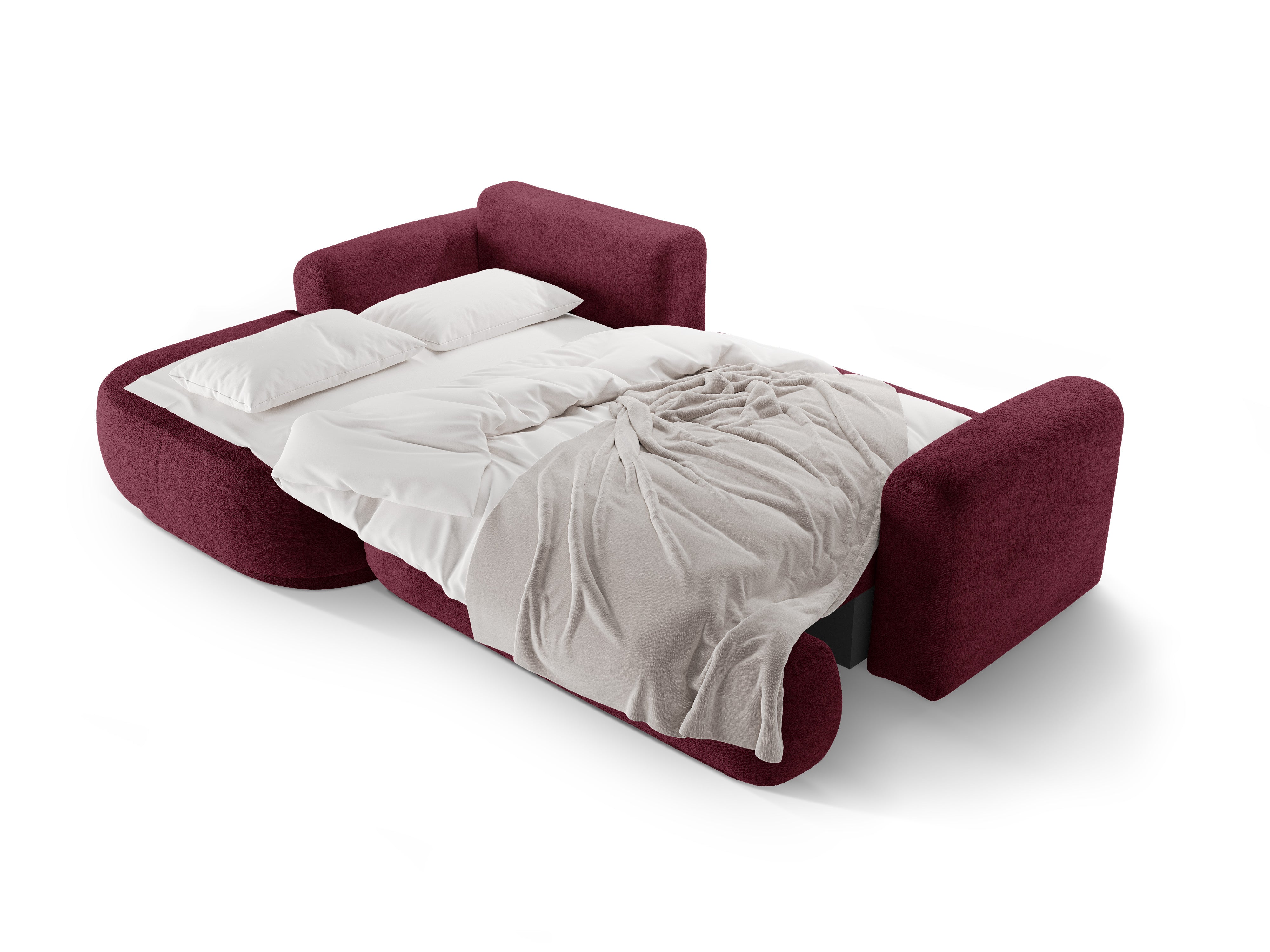 Links -Hand -Ecke mit Ella Burgunderschlaffunktion
