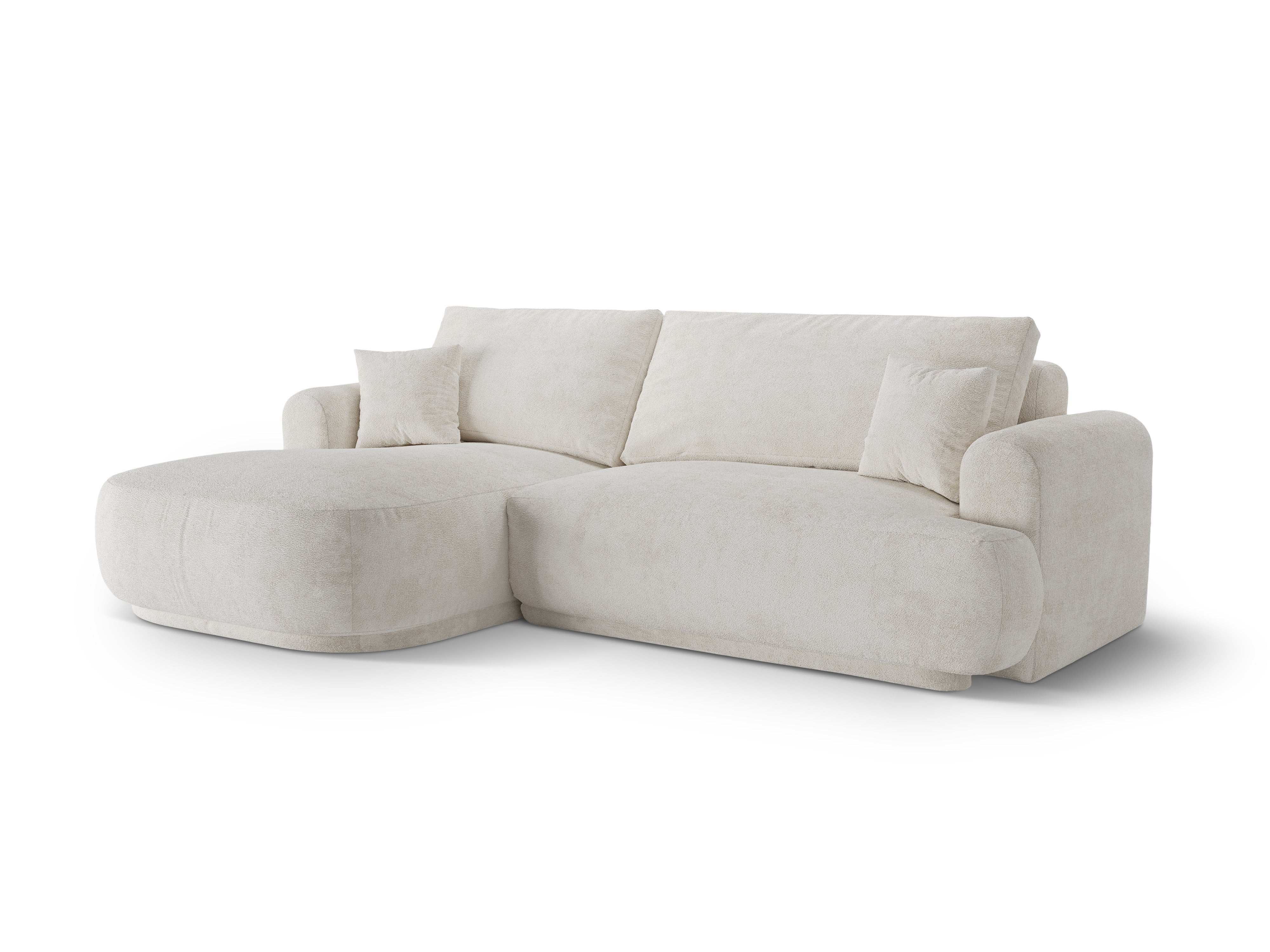 Left -sided corner with Ella light -beige boucle sleeping function