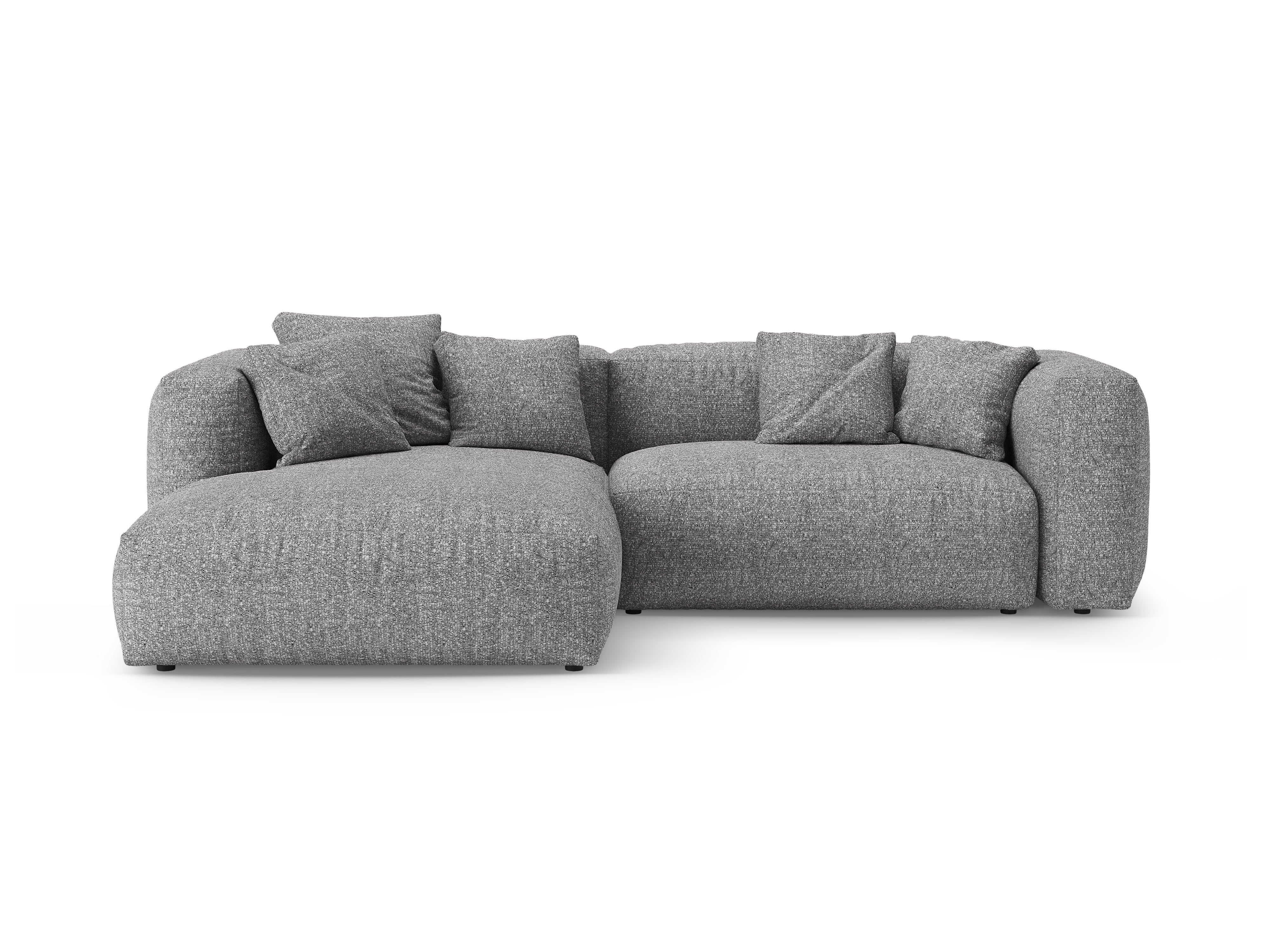 Ecksofa links mit Schlaffunktion MARTINA in grafitfarbener Boucle