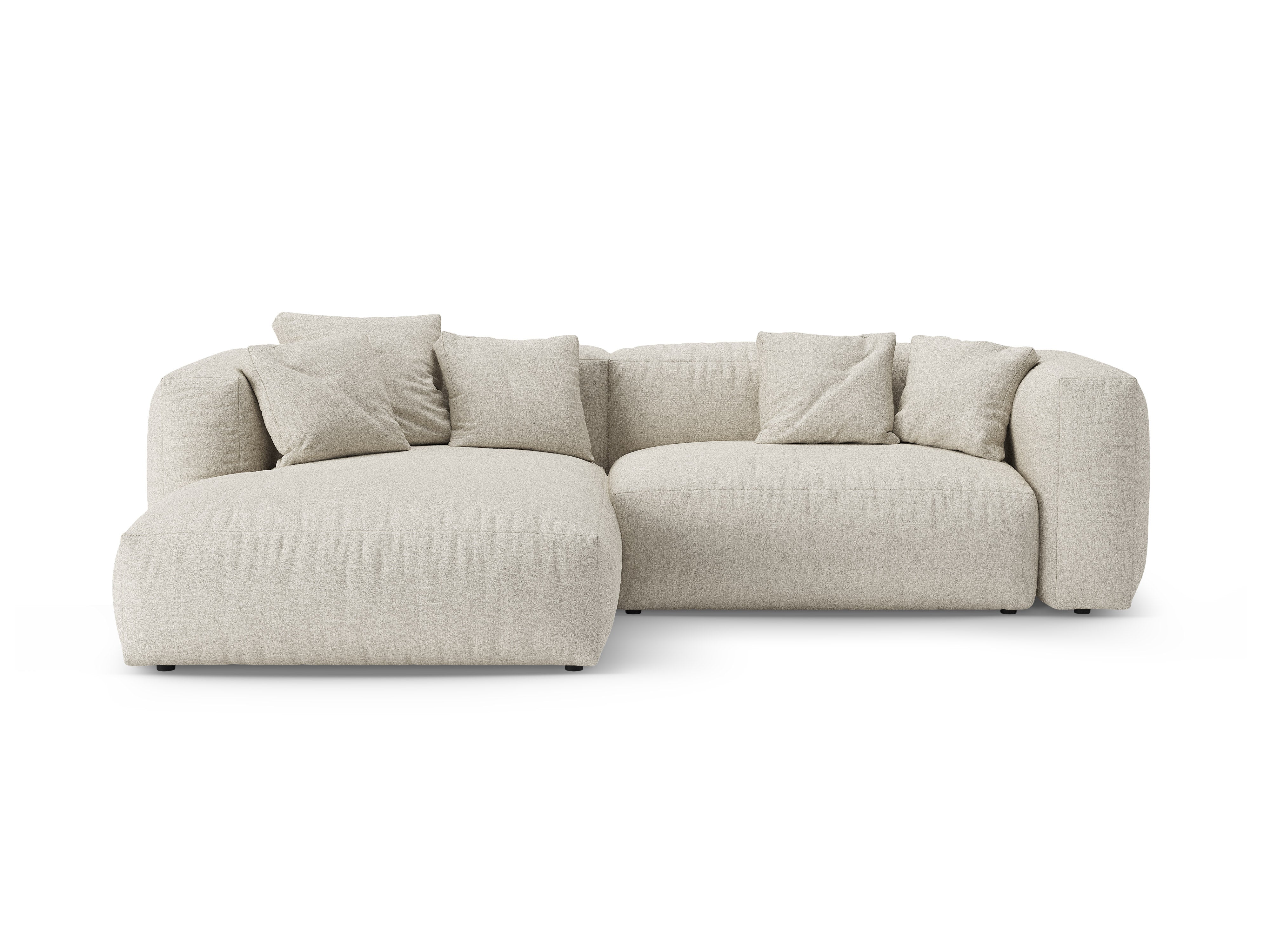 Ecksofa links mit Schlaffunktion MARTINA beige Boucle