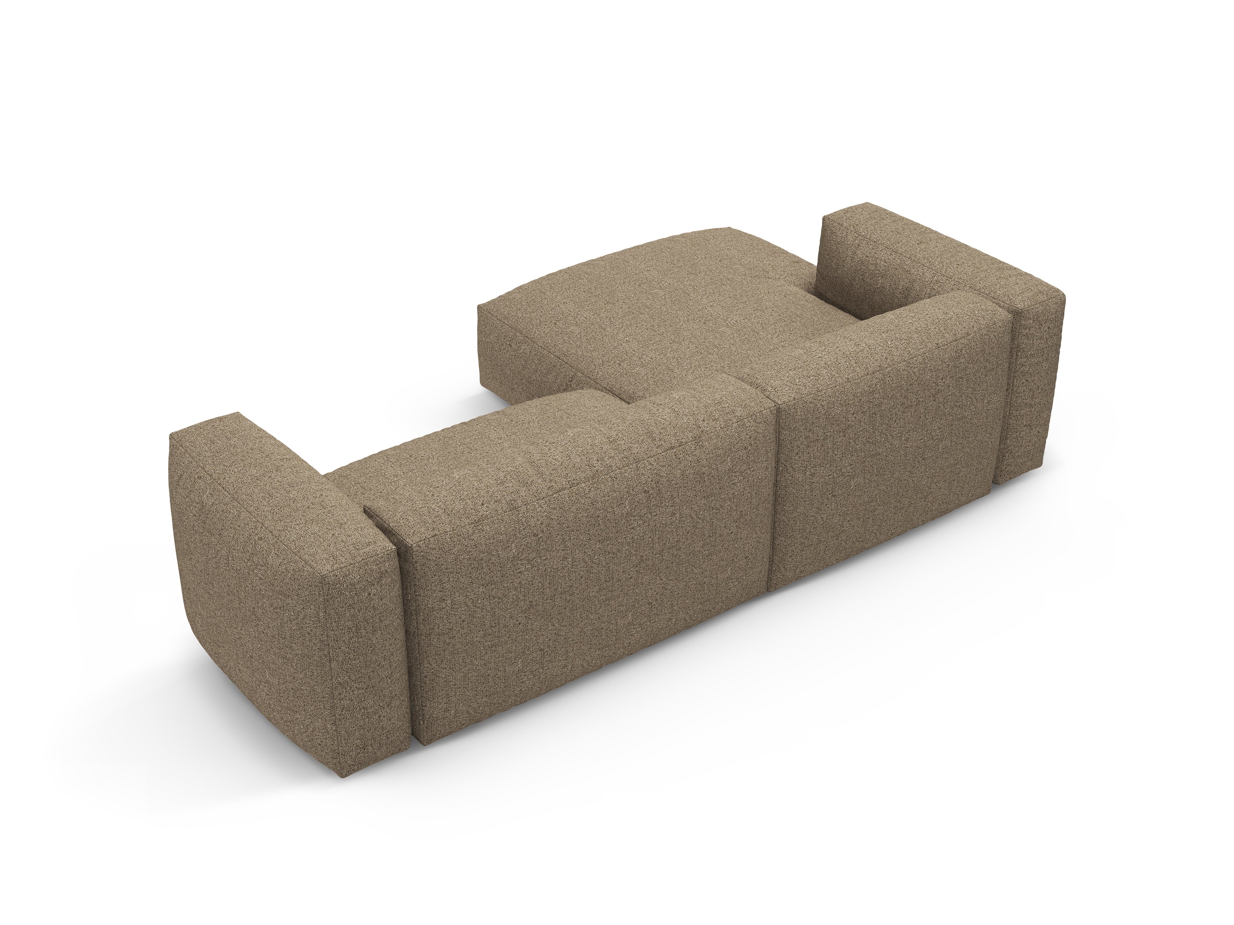 Left-facing corner sofa bed MARTINA cappuccino boucle