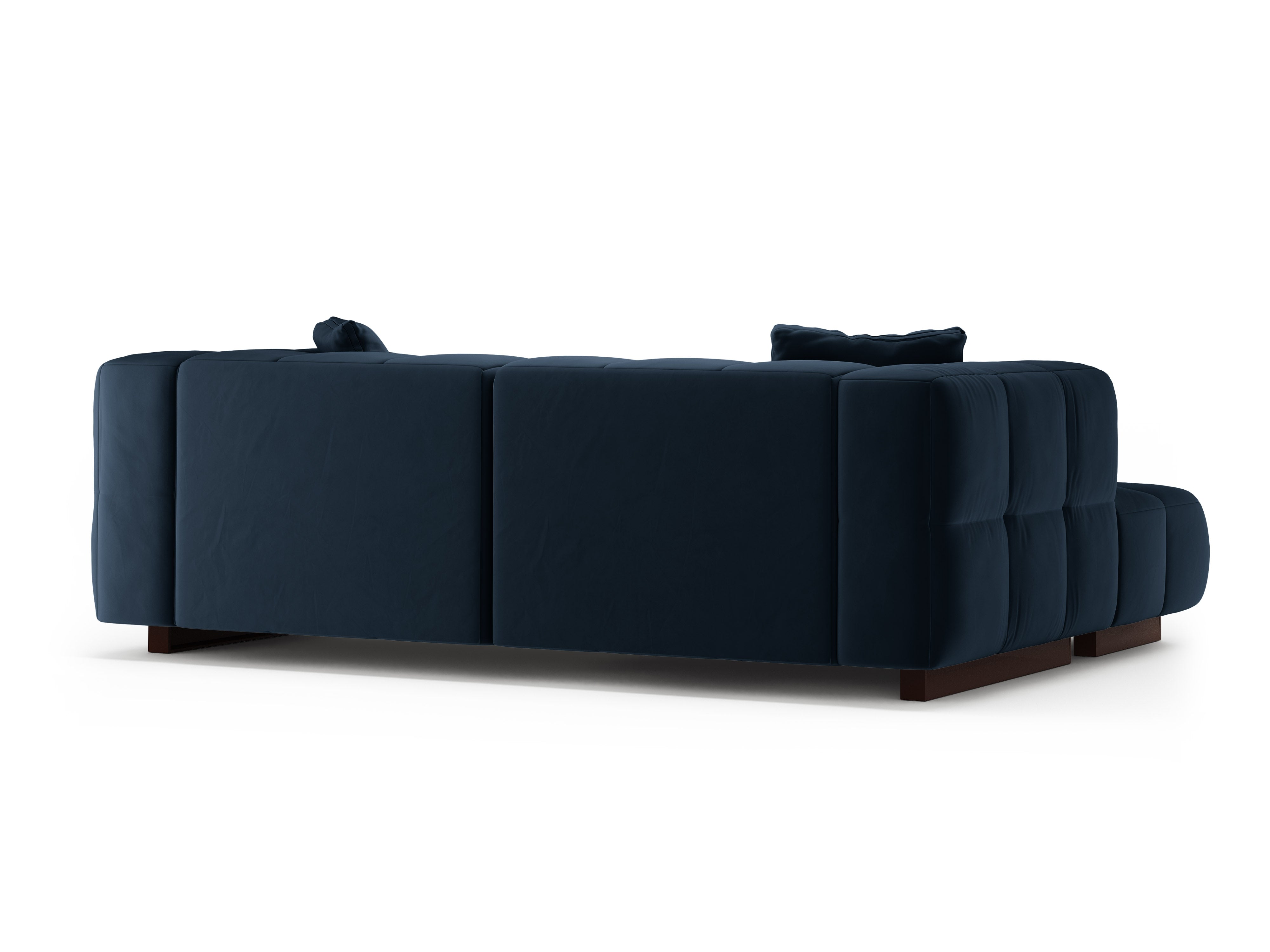 Samt-Ecksofa links mit Schlaffunktion PUMA königsblau