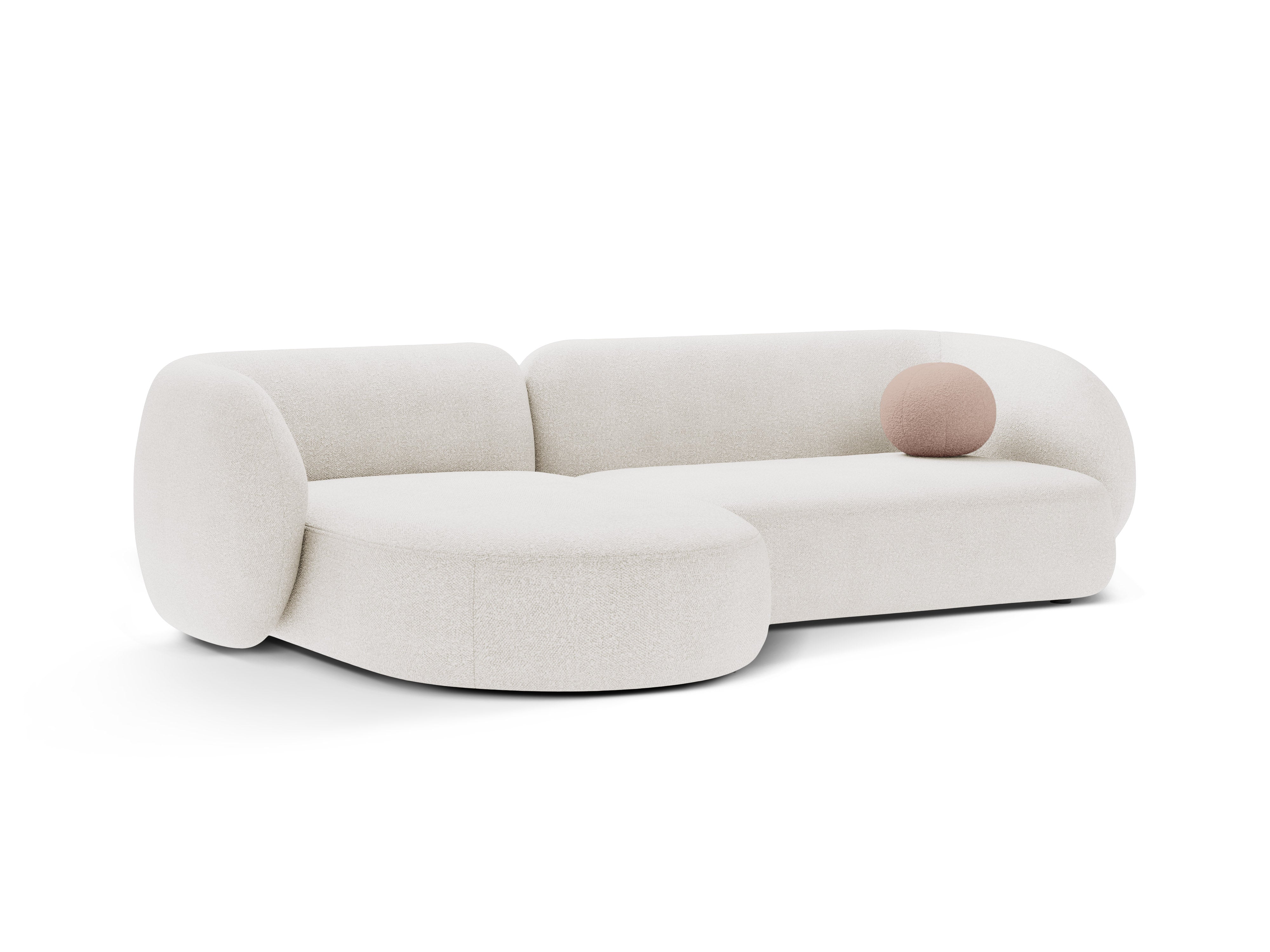 Linksseitiges 3-Sitzer-Sofa KATE in weißem Boucle