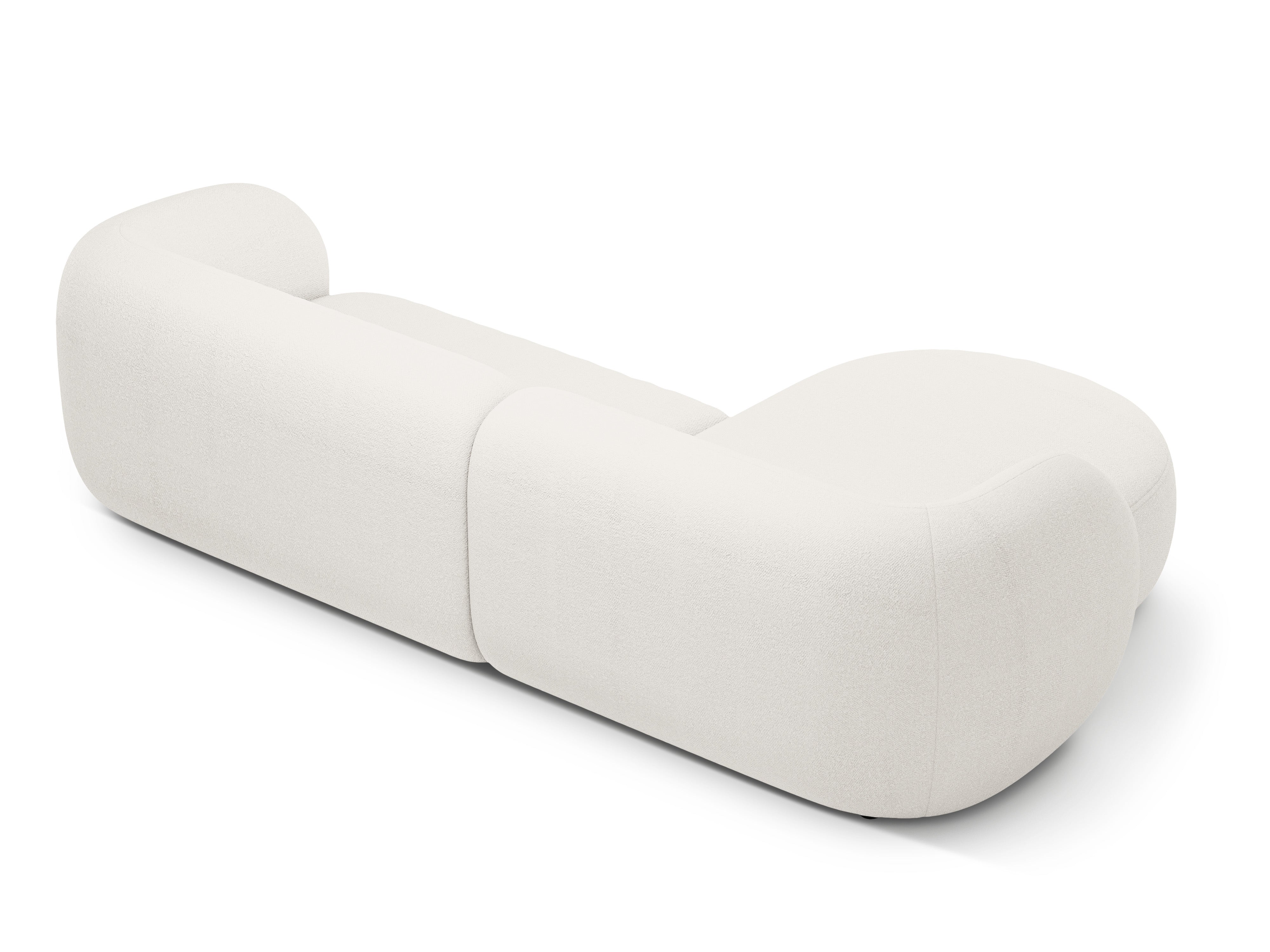 Witte boucle 3-zits links hoekbank KATE