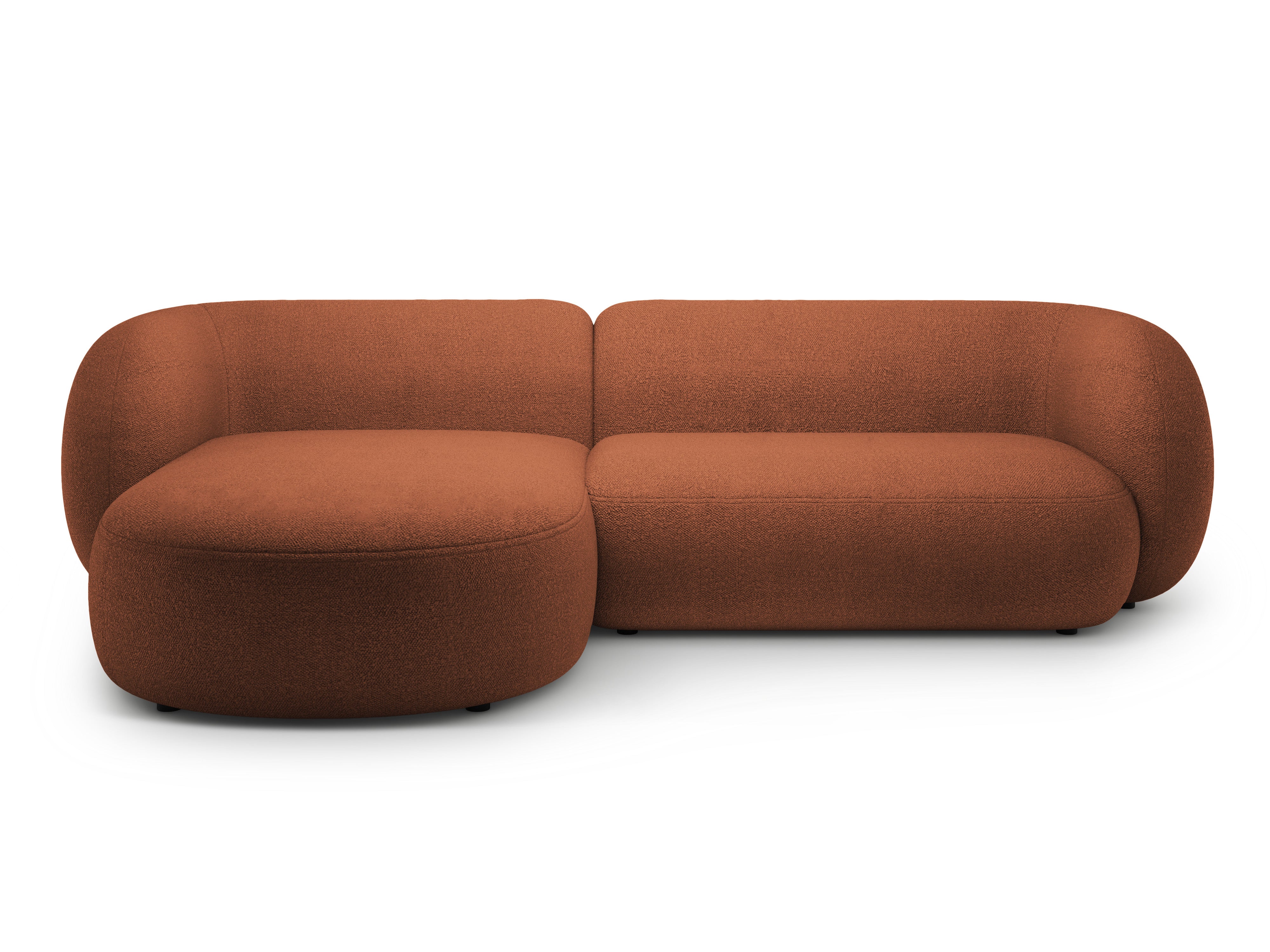 Linksseitiges 3-Sitzer-Sofa KATE terracotta Boucle