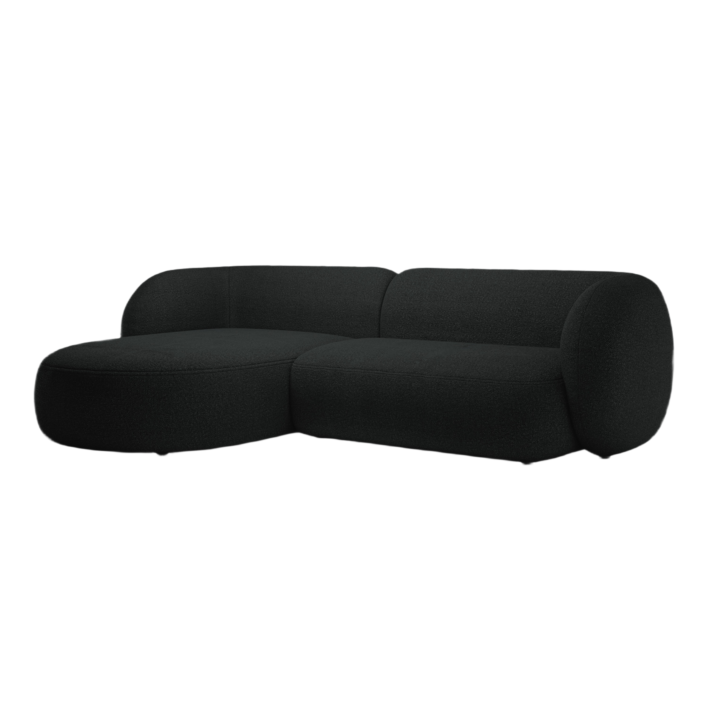 Linksseitiges 3-Sitzer-Sofa KATE schwarzes Boucle