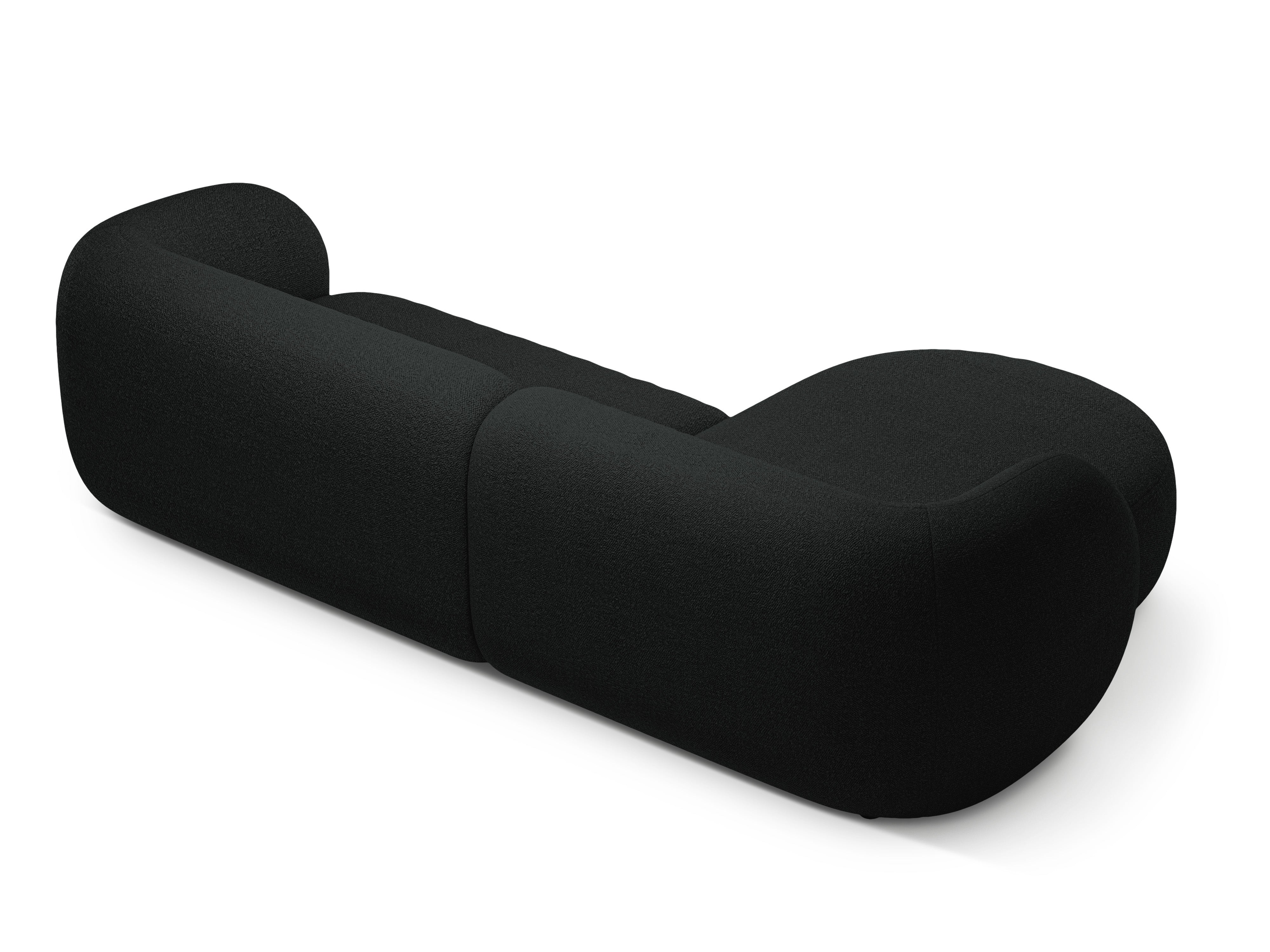 Linksseitiges 3-Sitzer-Sofa KATE schwarzes Boucle