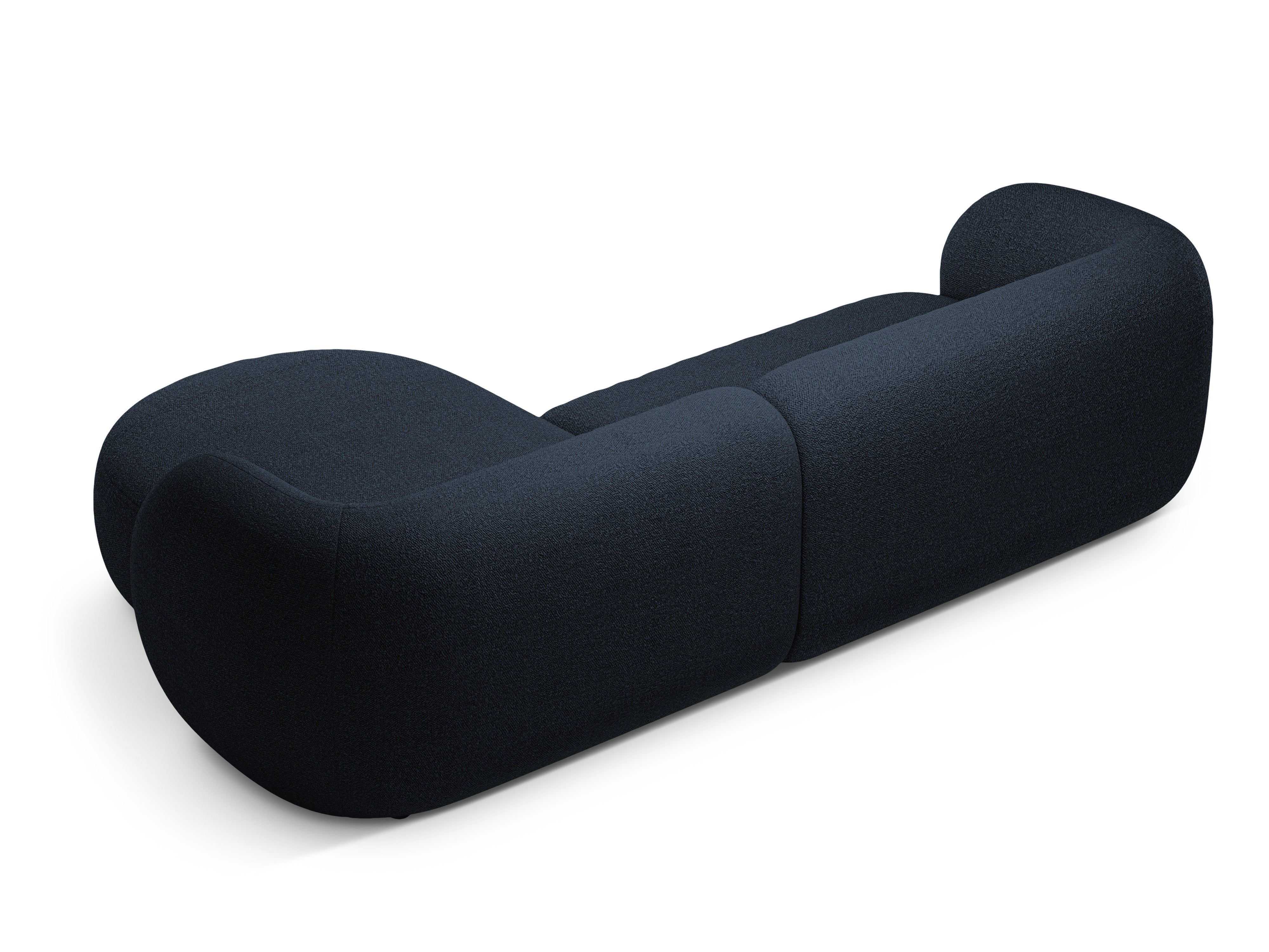 Rechthoekige 3-zits hoekbank KATE in marineblauwe boucle