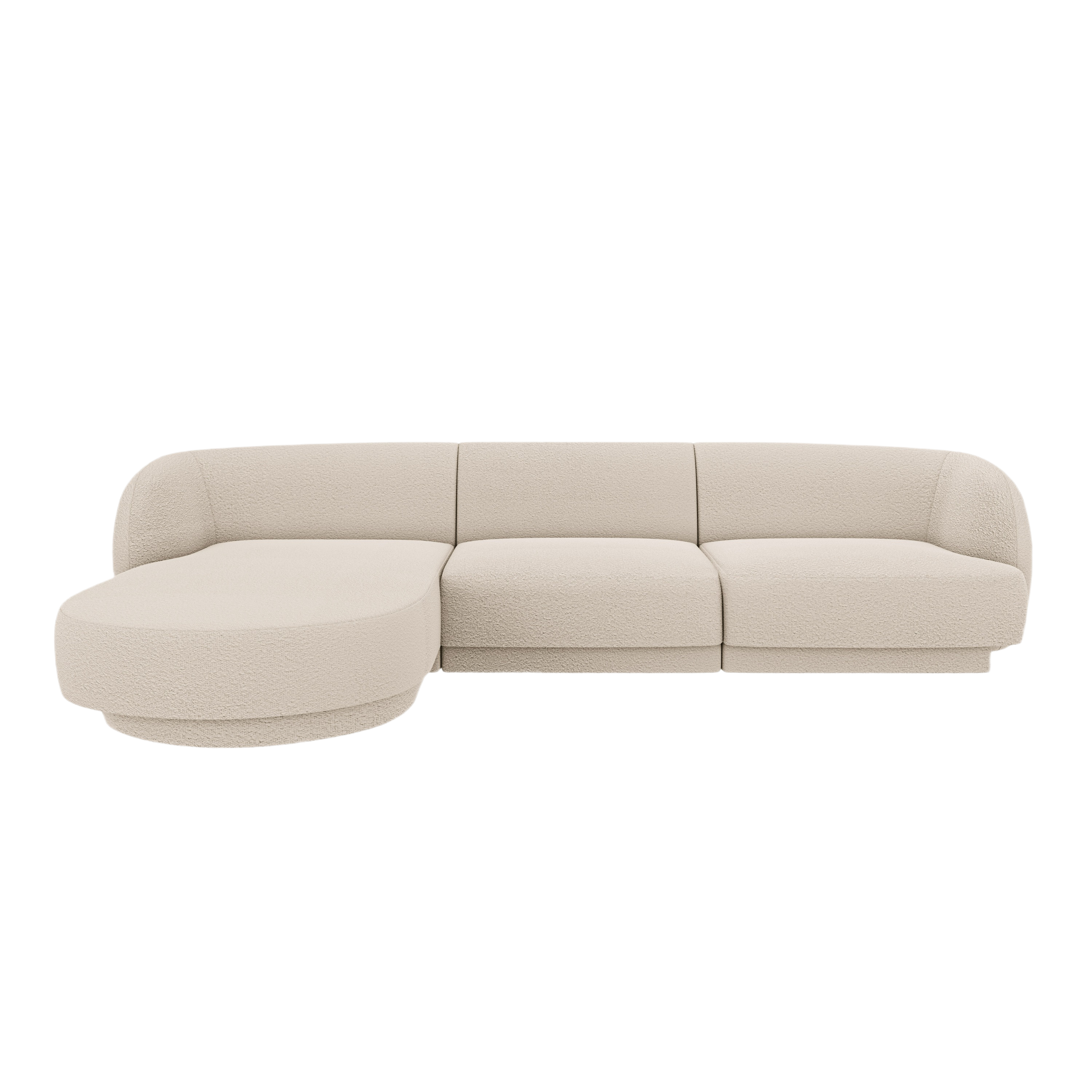 Hoekbank voor 4 personen, links, MILEY, beige boucle