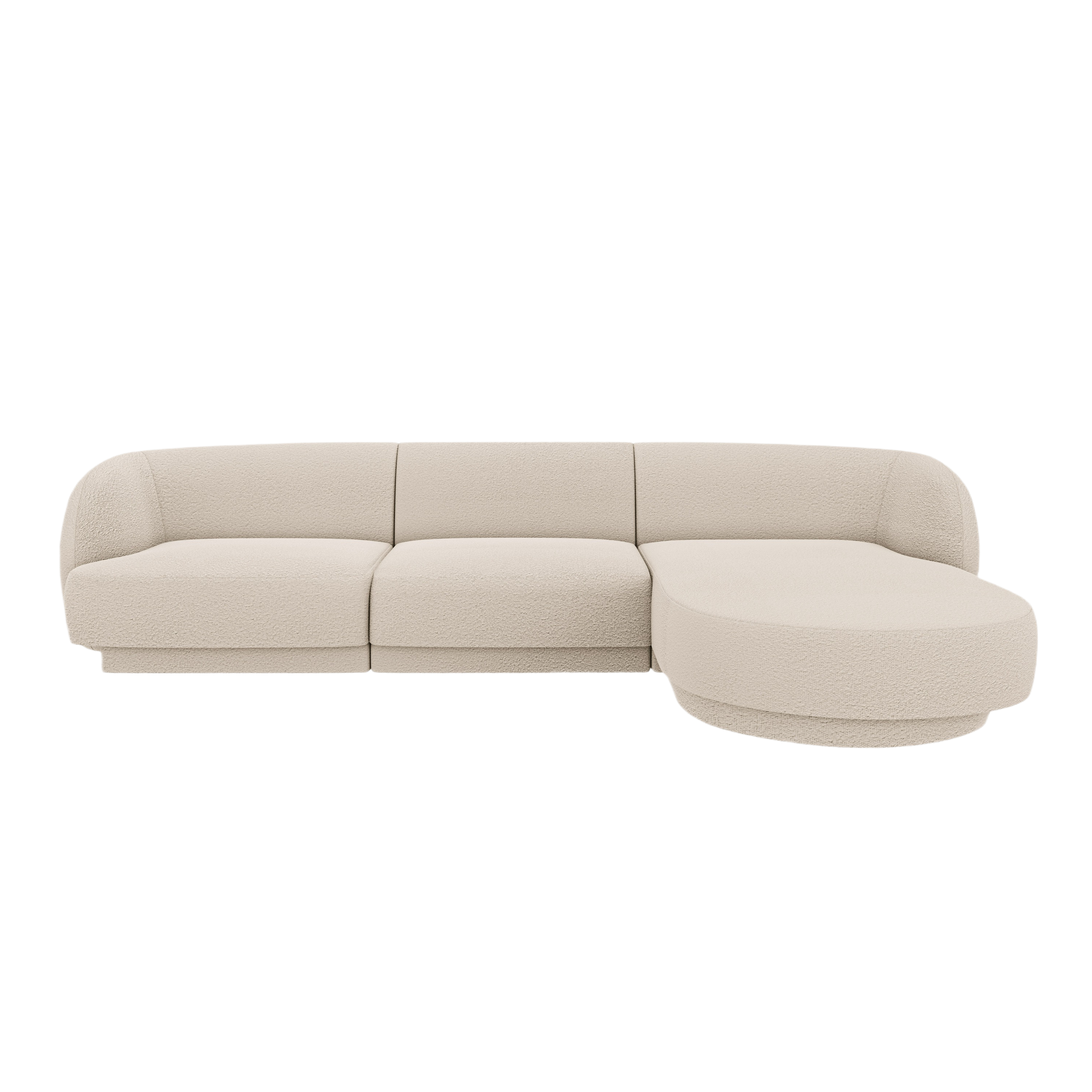 4-seater right-facing corner sofa MILEY beige boucle