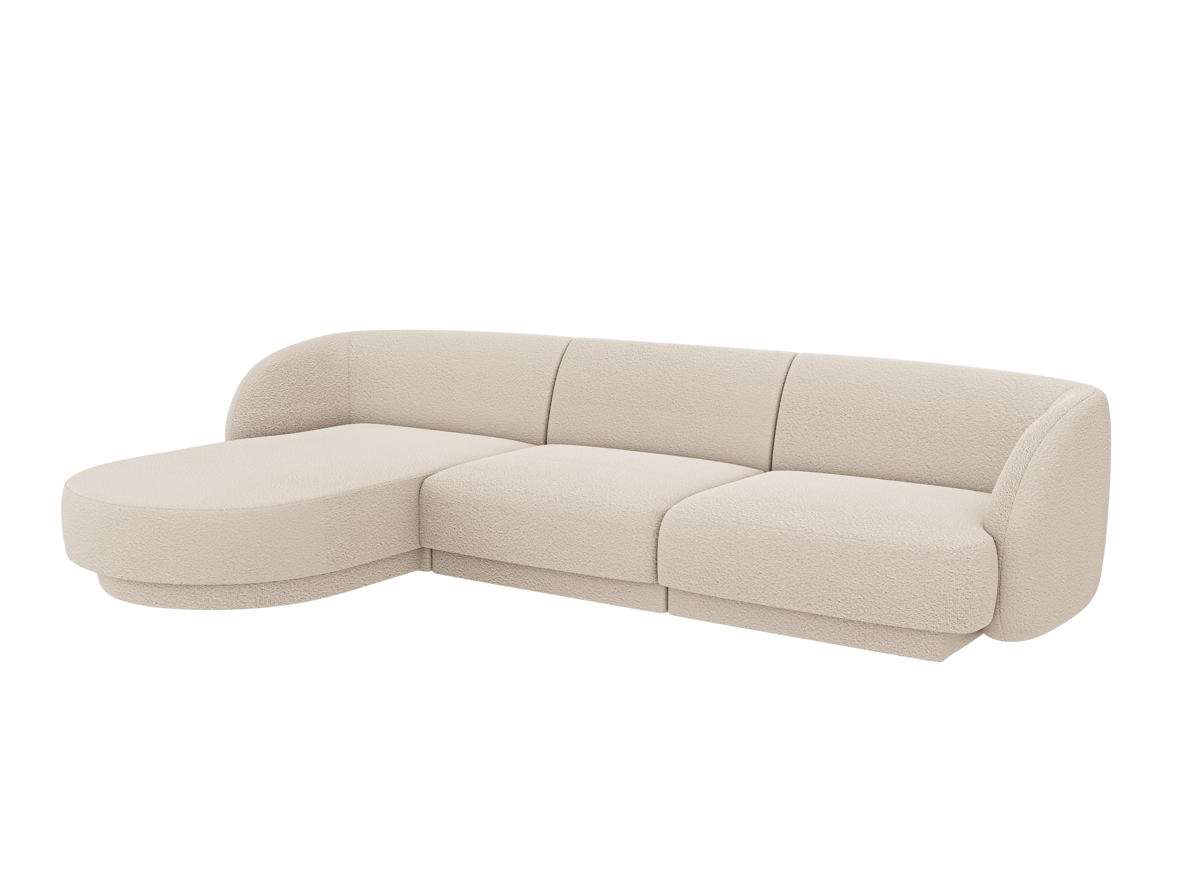 Hoekbank voor 4 personen, links, MILEY, beige boucle