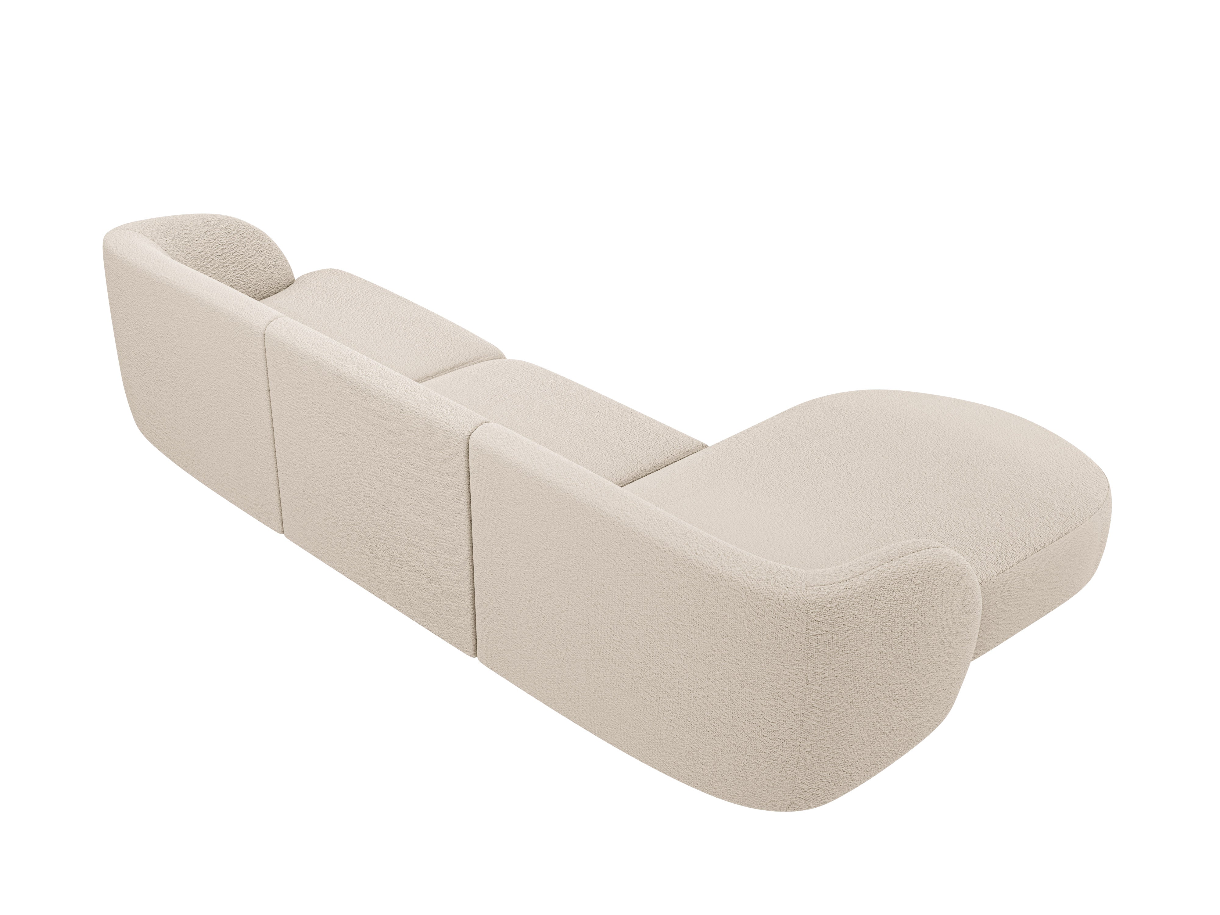 Hoekbank voor 4 personen, links, MILEY, beige boucle