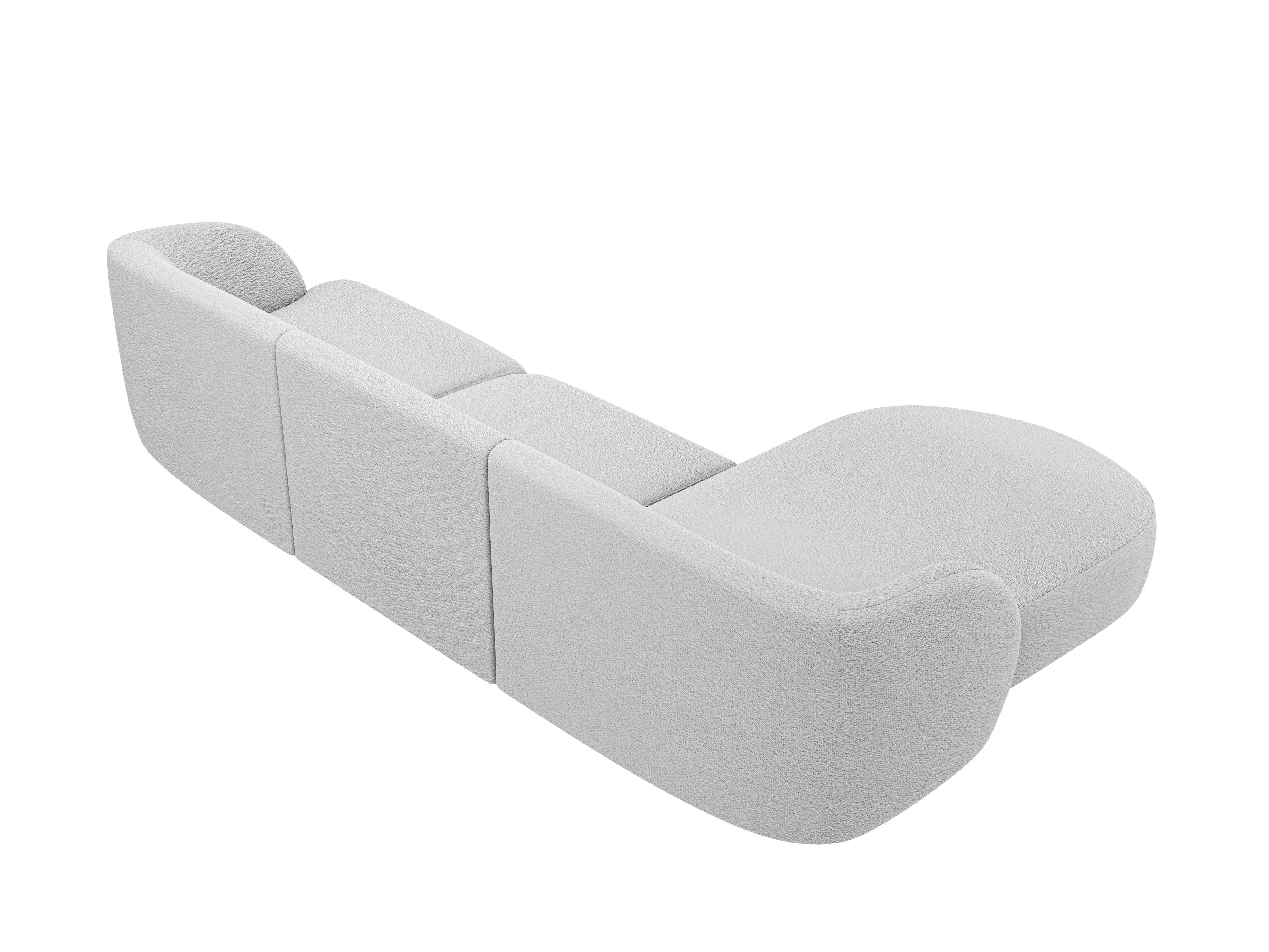 4-sitzige linke Eckcouch MILEY hellgrau Boucle